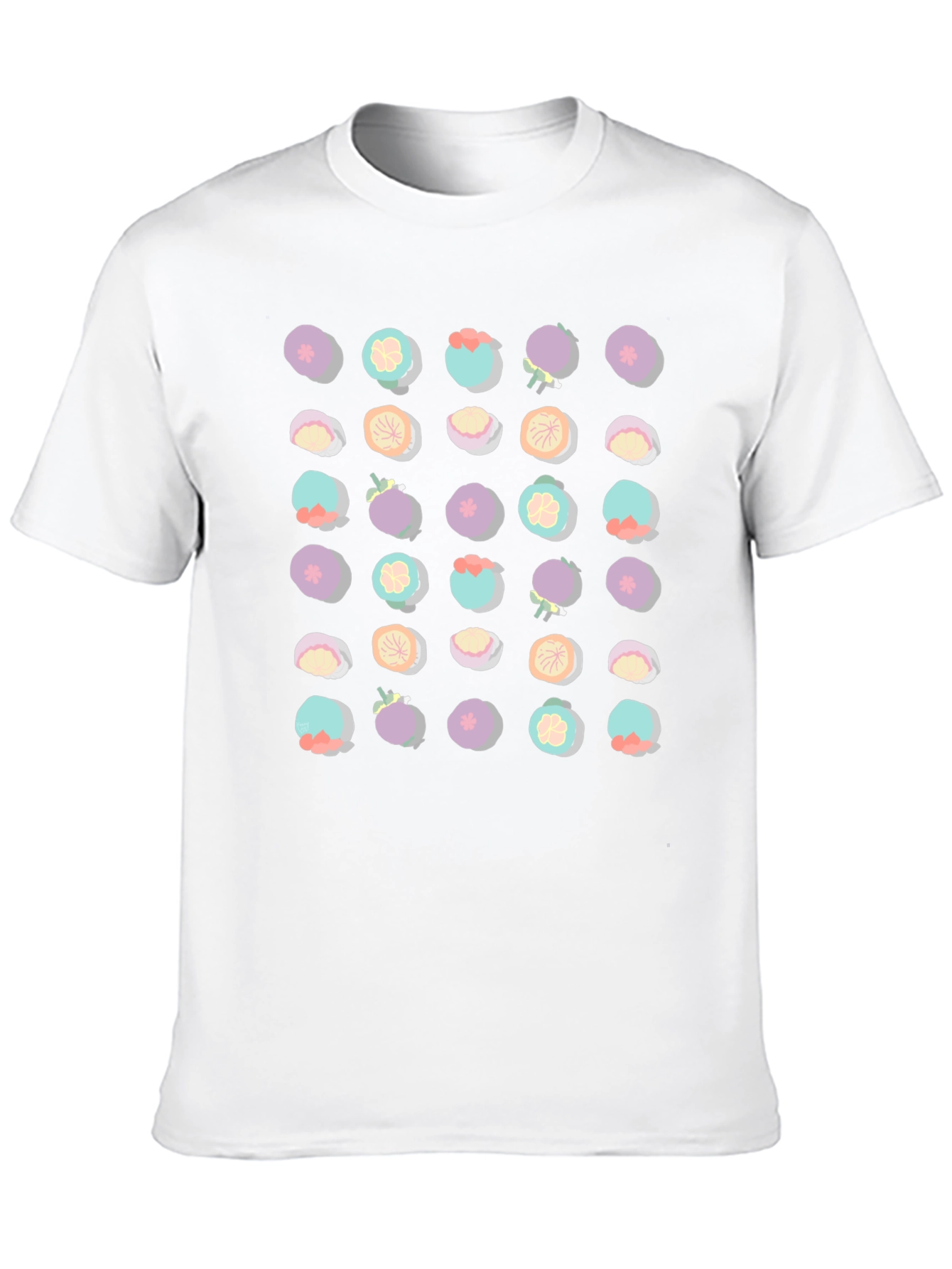 Mangosteen Pattern Black T-Shirt