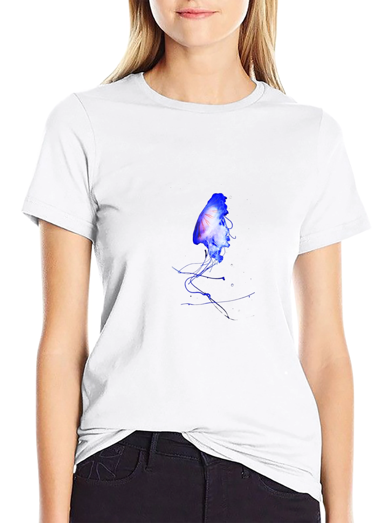 Jellyfish Print Black T-Shirt - Unique Graphic Tee