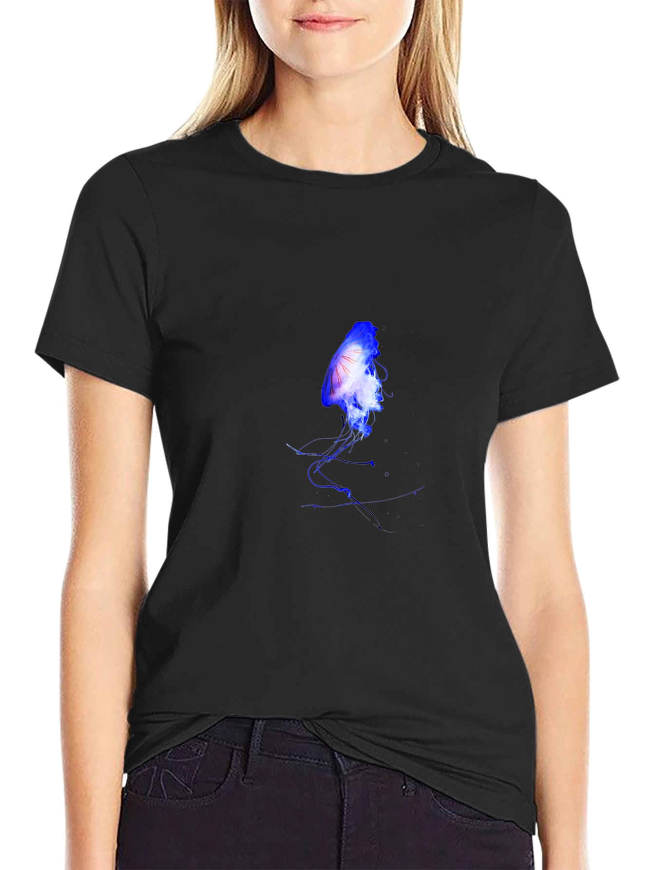 Jellyfish Print Black T-Shirt - Unique Graphic Tee