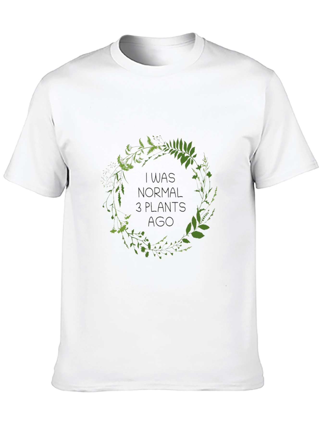 Botanical Wreath Graphic Tee - Nature Lovers Black T-Shirt