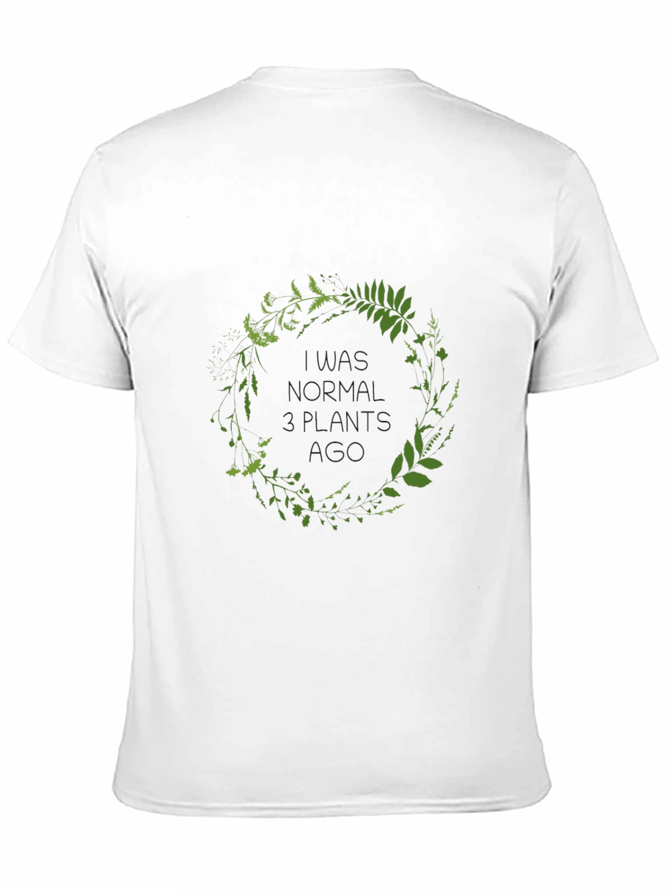 Botanical Wreath Graphic Tee - Nature Lovers Black T-Shirt