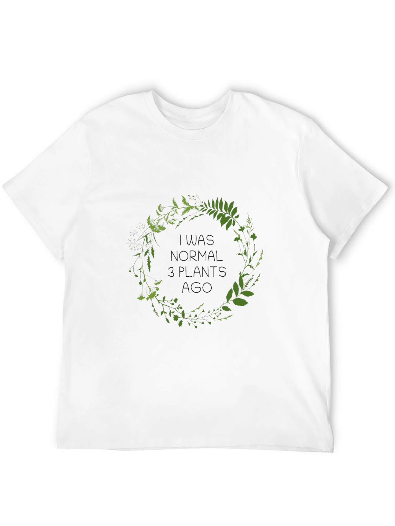 Botanical Wreath Graphic Tee - Nature Lovers Black T-Shirt