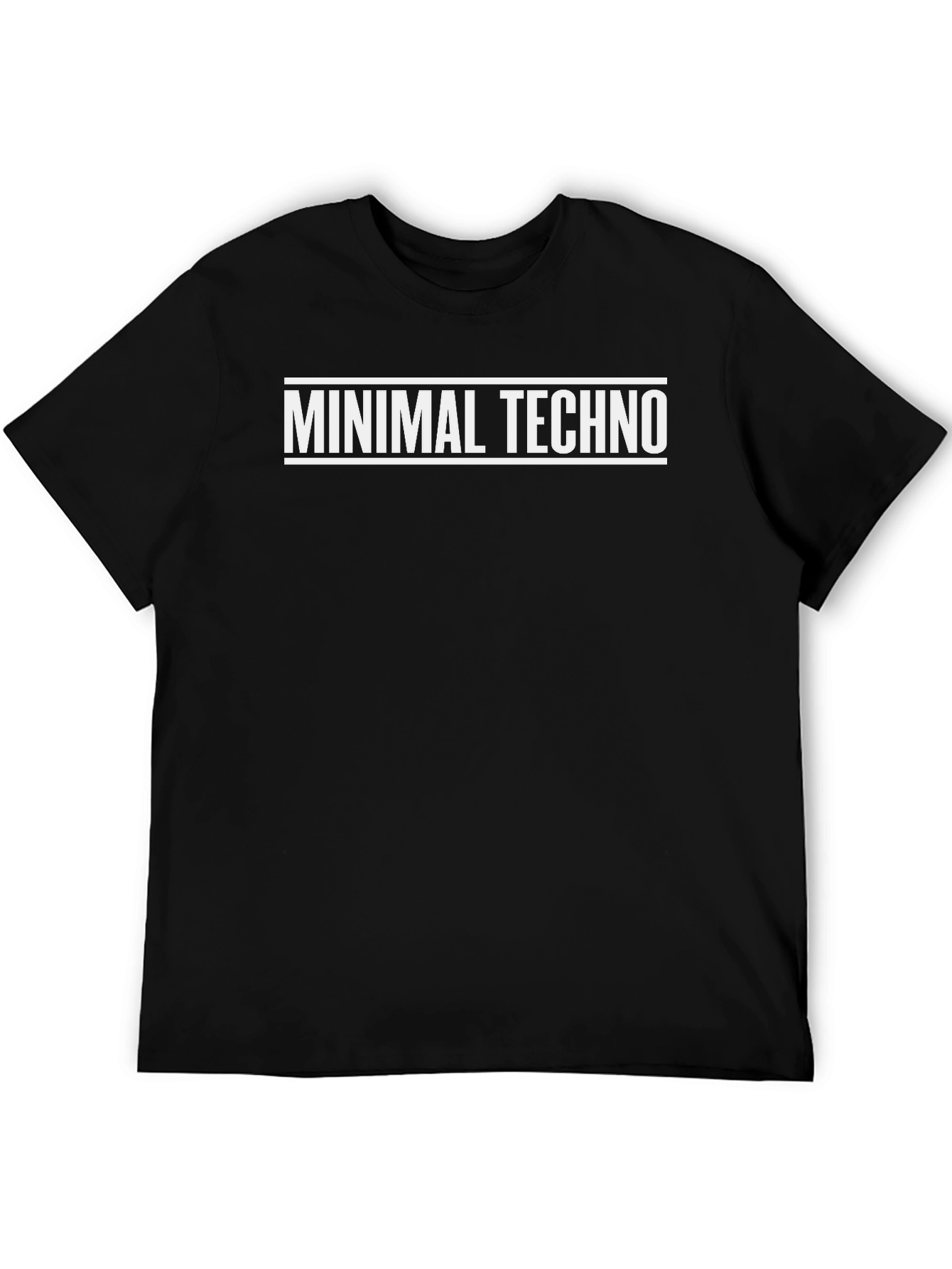 Minimal Techno Graphic T-Shirt - Black
