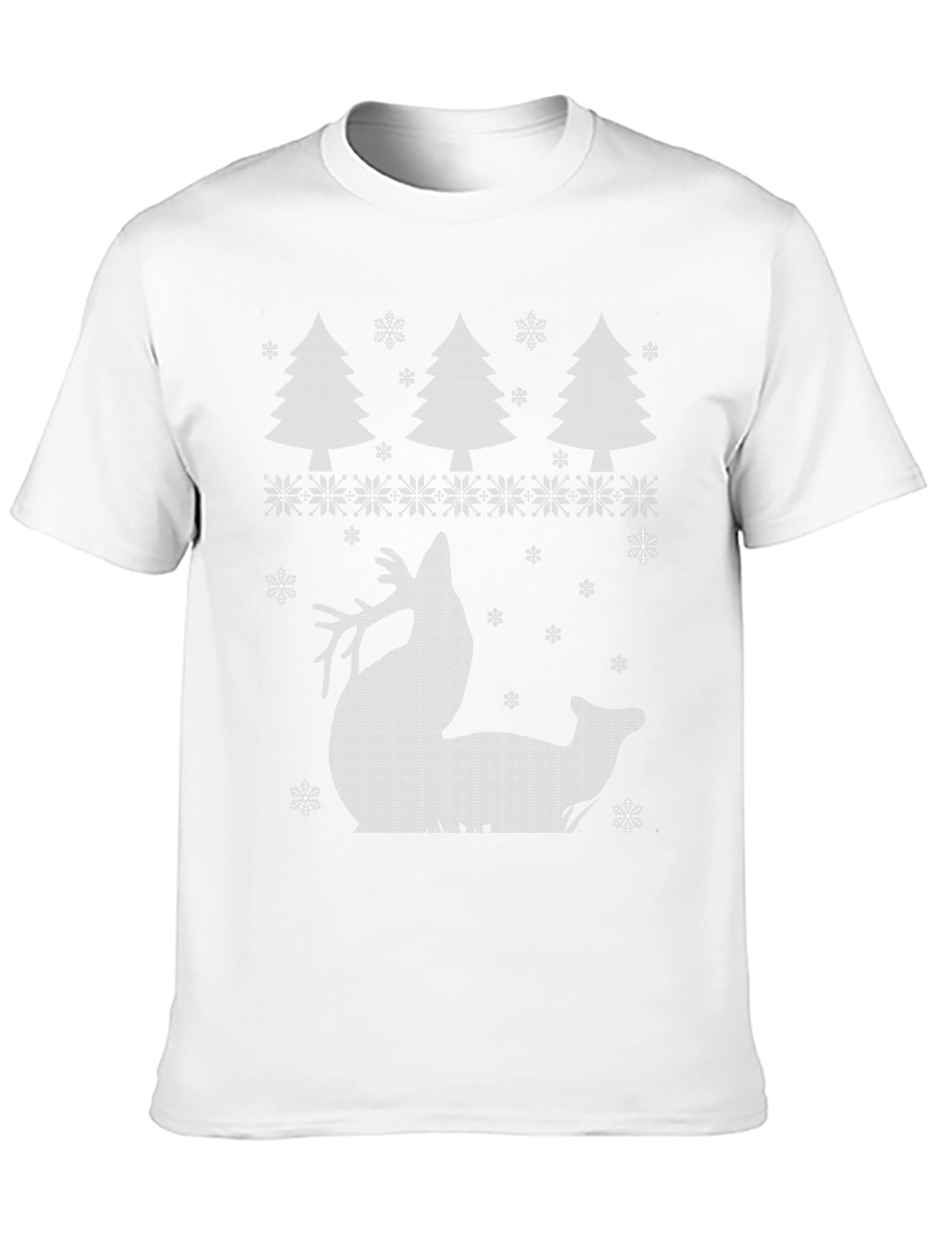 Christmas Reindeer Trees Black T-Shirt