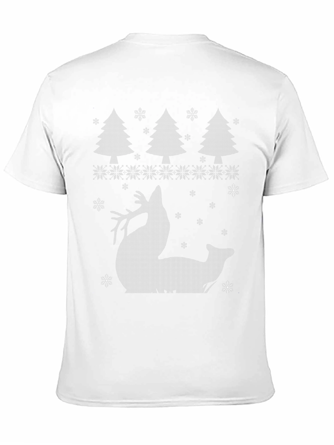 Christmas Reindeer Trees Black T-Shirt