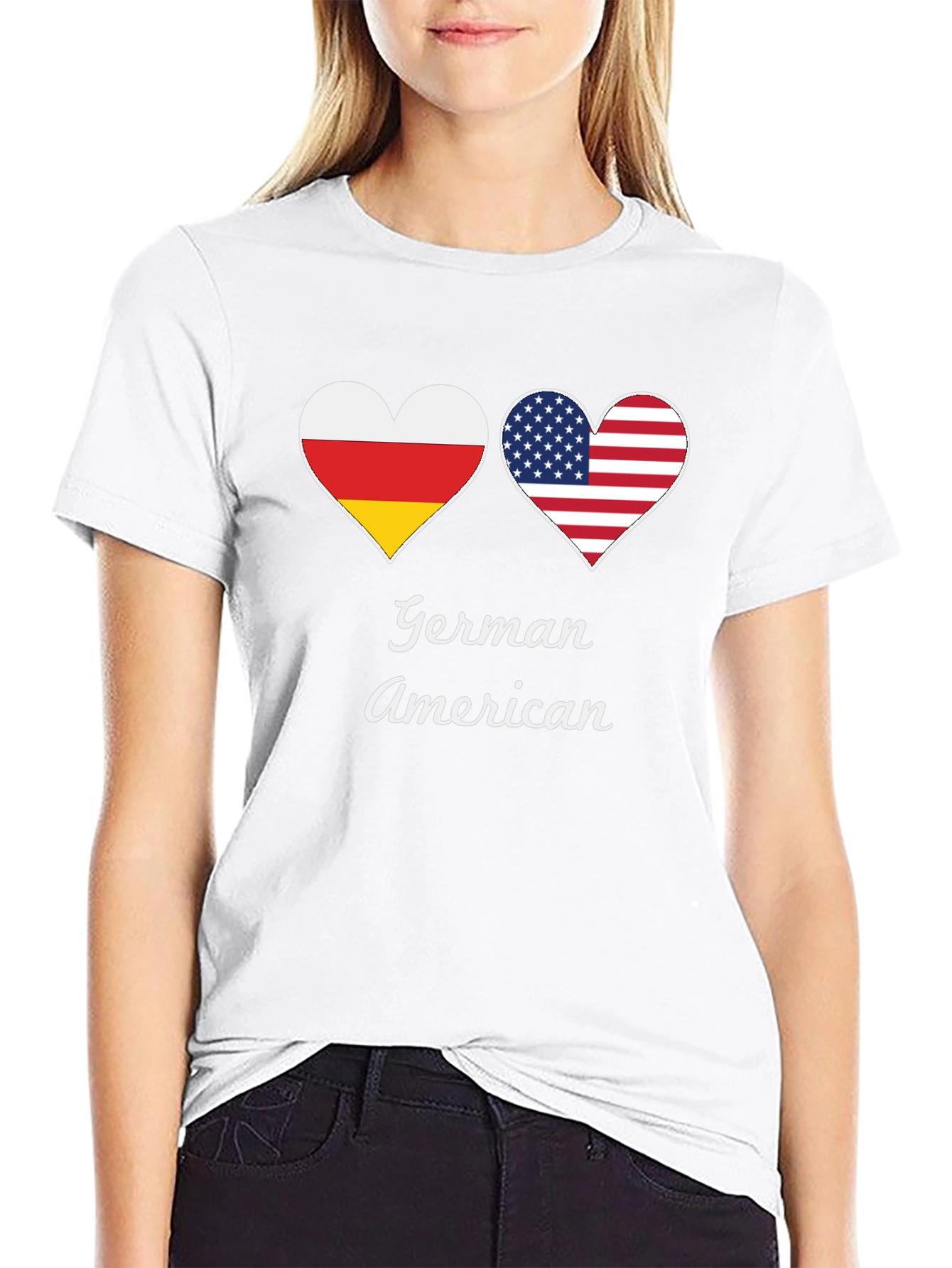German American Flag Heart T-Shirt