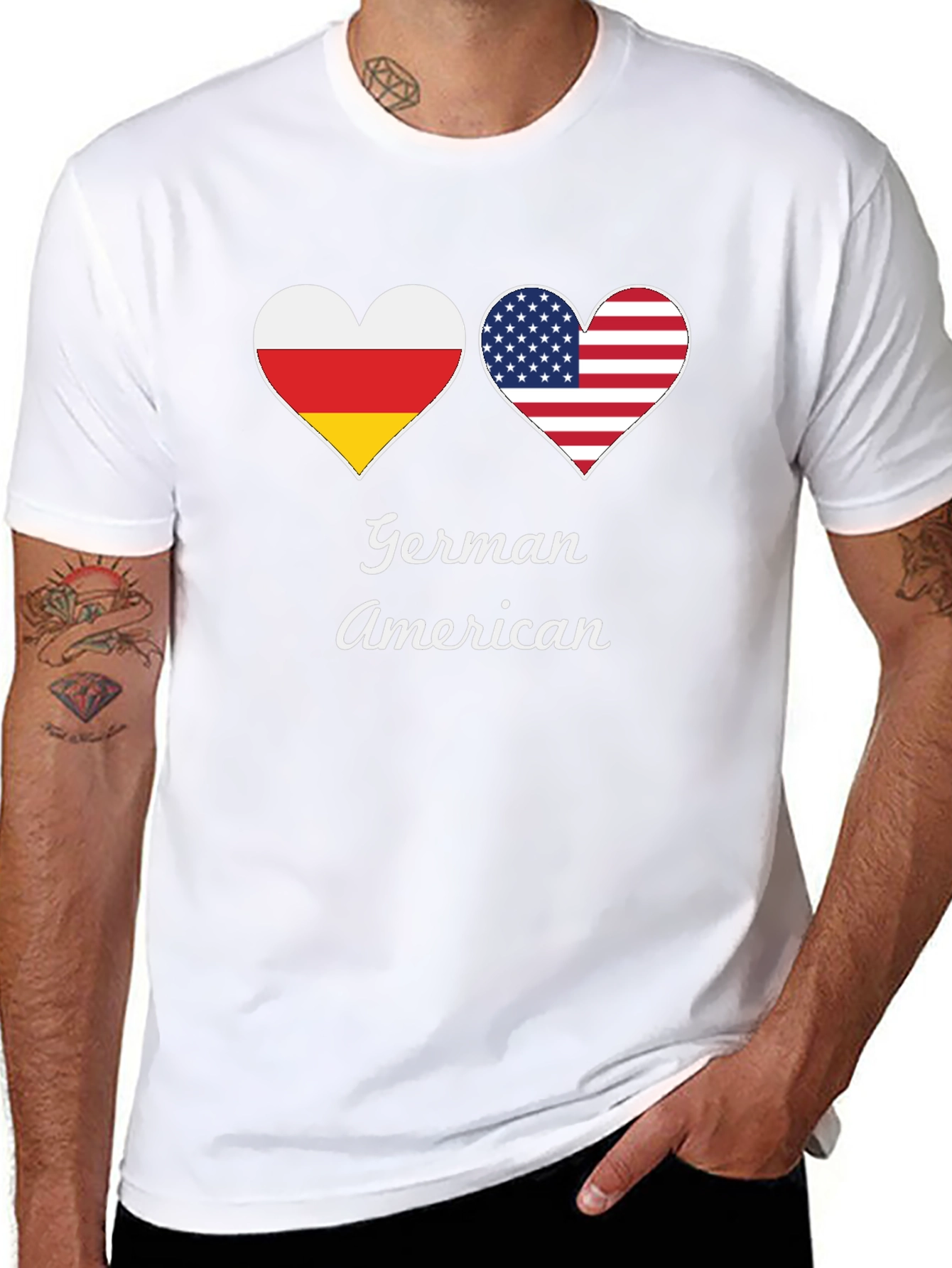 German American Flag Heart T-Shirt