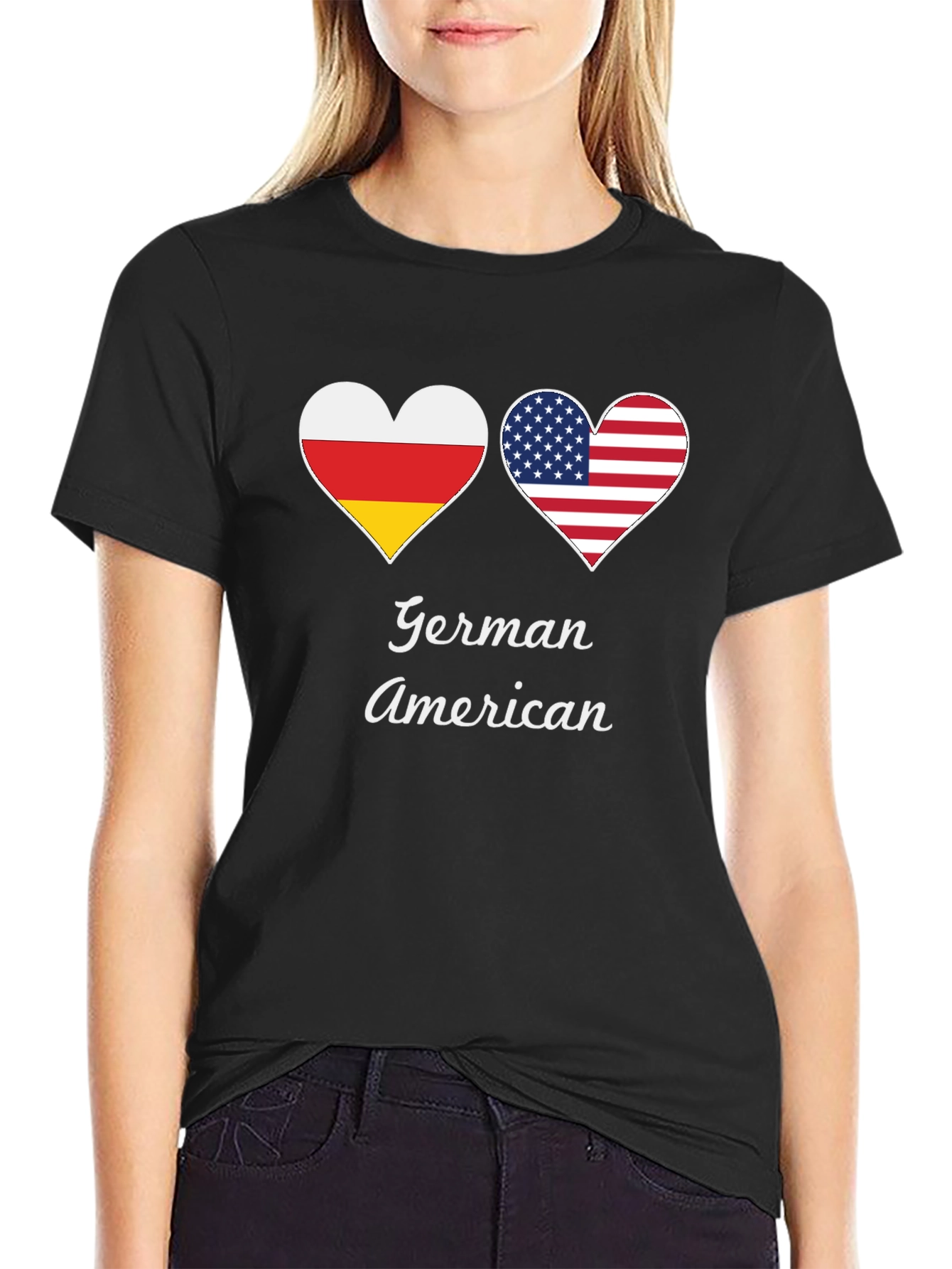 German American Flag Heart T-Shirt