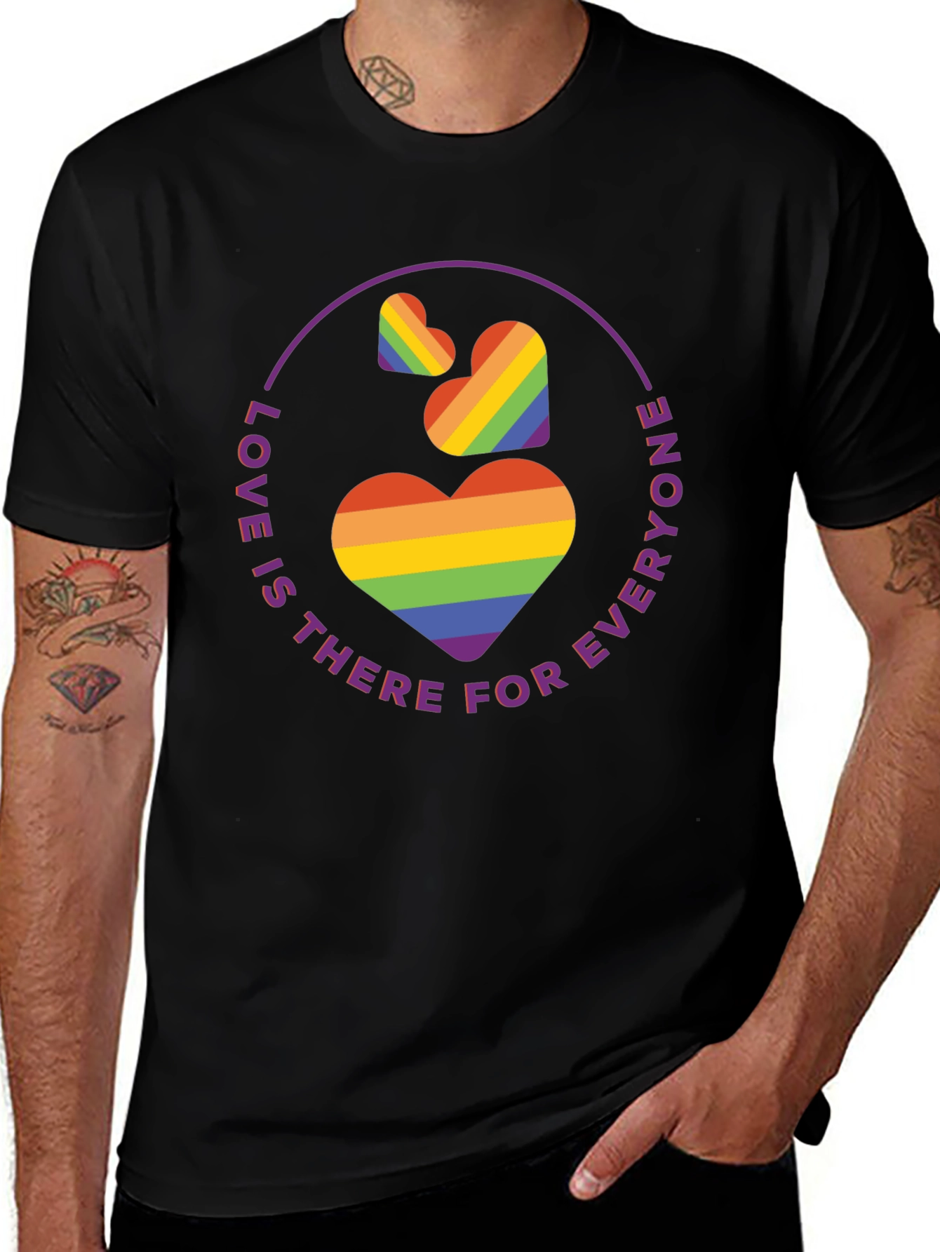 Love is for Everyone Rainbow Heart Tee