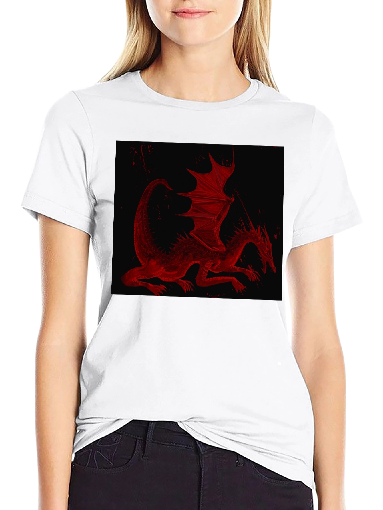 Red Dragon Graphic T-Shirt - Black