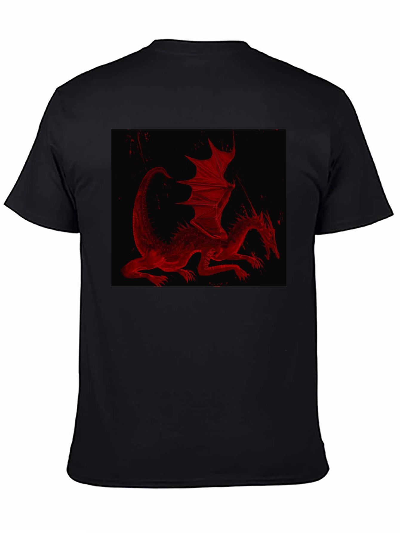 Red Dragon Graphic T-Shirt - Black