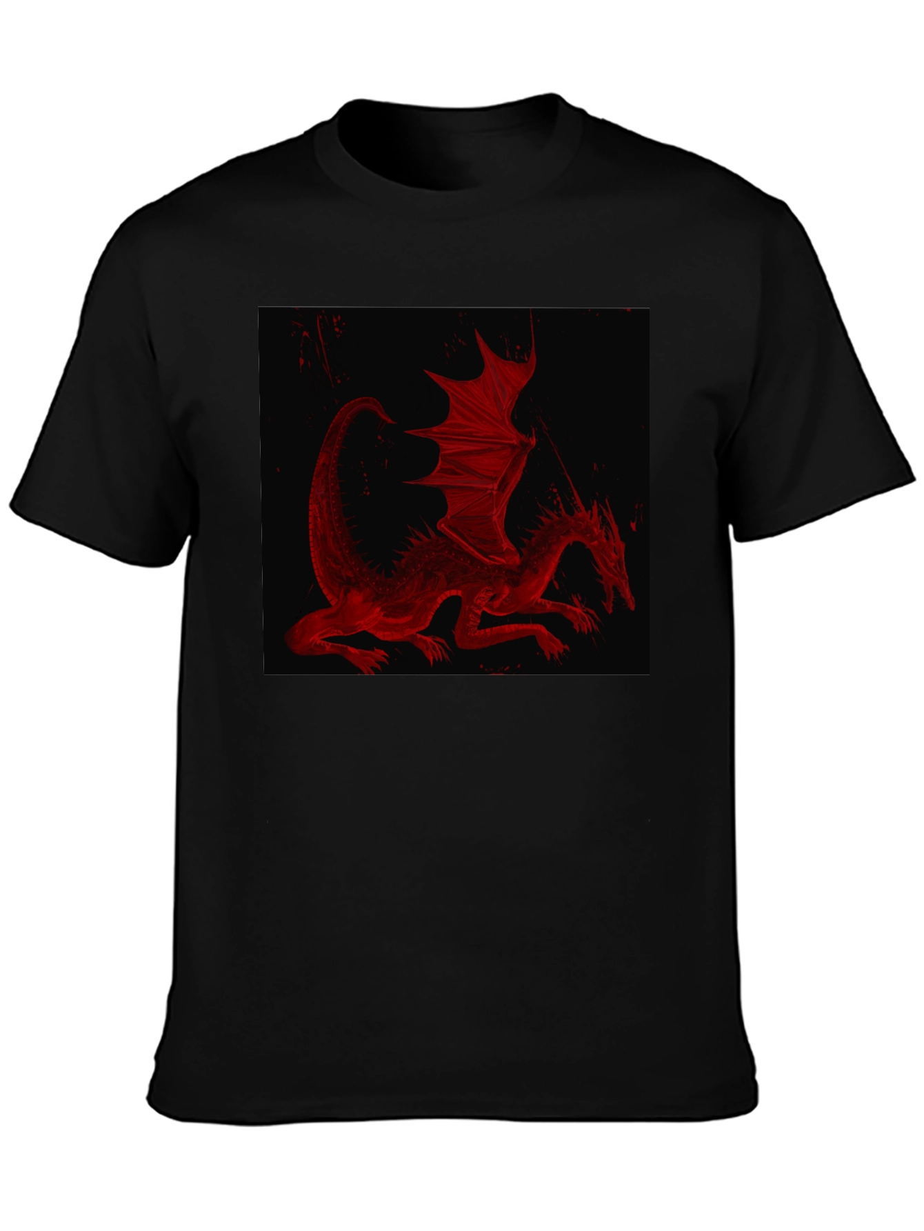 Red Dragon Graphic T-Shirt - Black