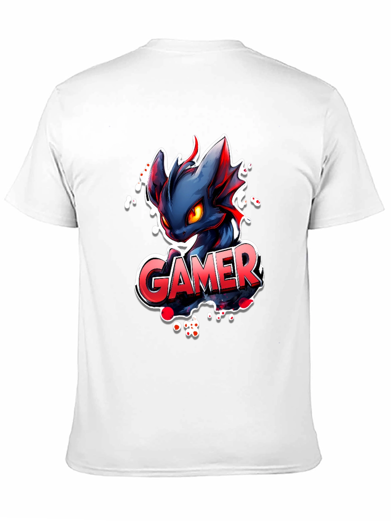Gamer Dragon Graphic Tee - Black Cotton T-Shirt