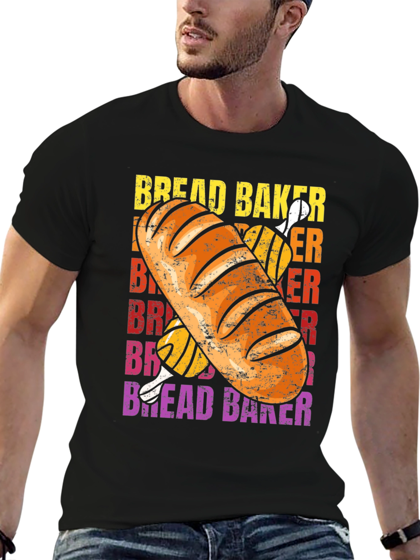 Bread Baker Graphic T-Shirt - Black