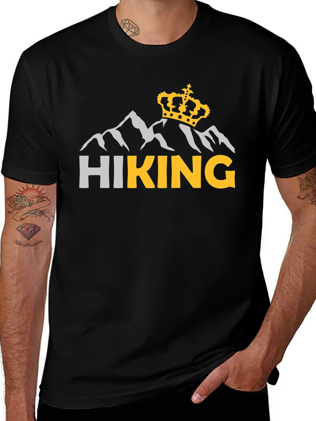 Hiking King Graphic T-Shirt - Black Tee