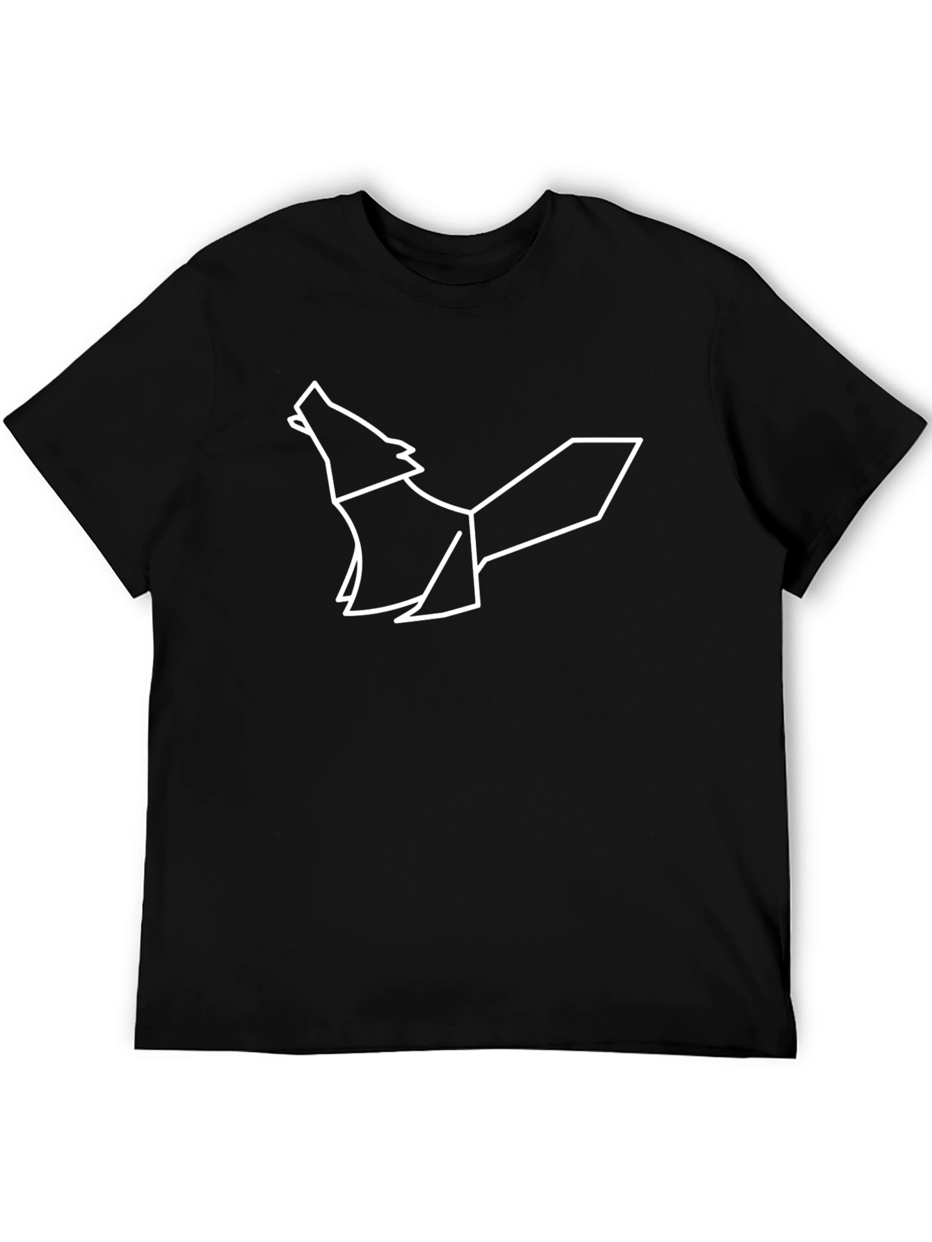 Geometric Wolf Graphic Tee - Modern Style