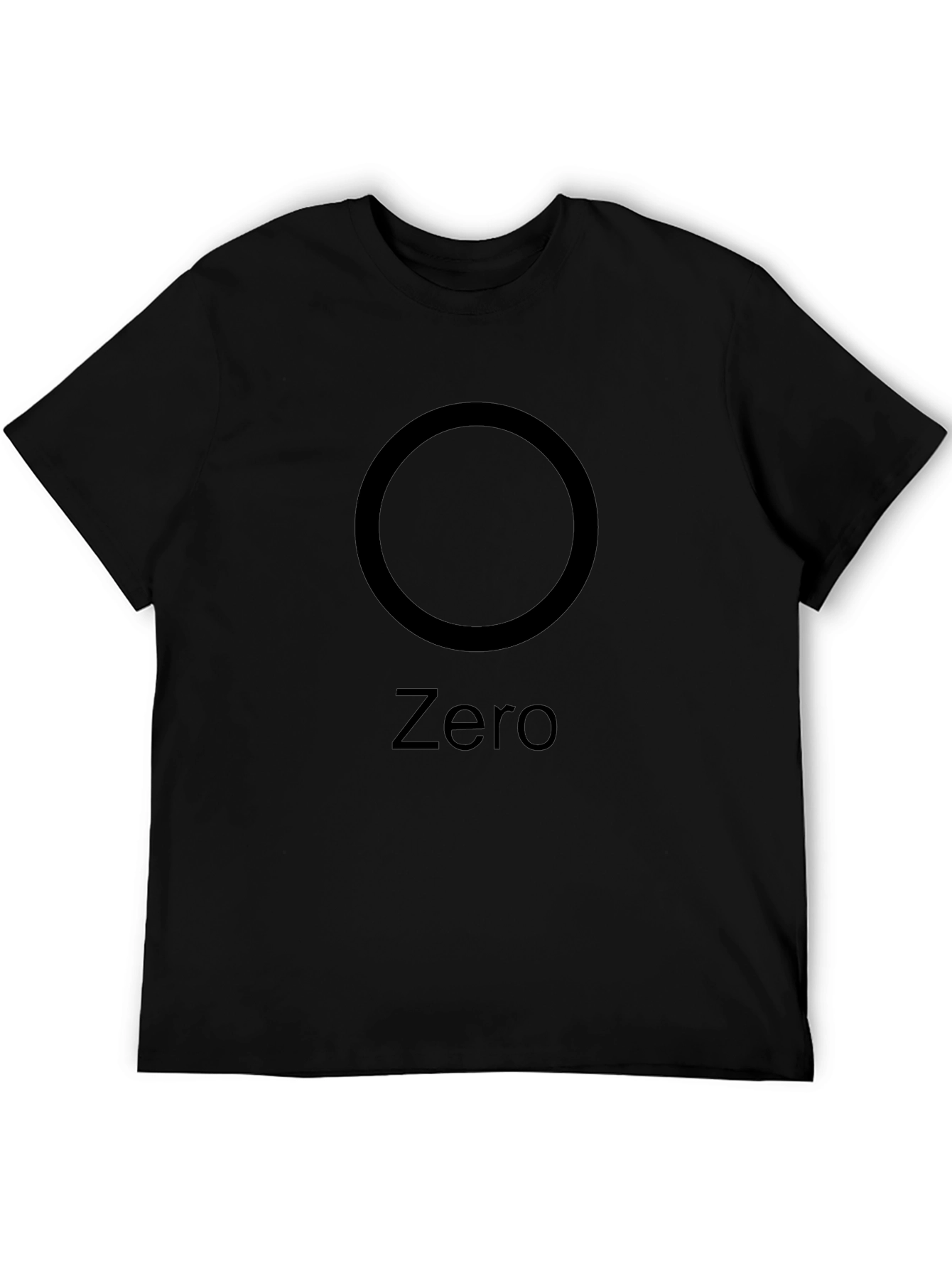 Minimalist Zero Graphic Black T-Shirt