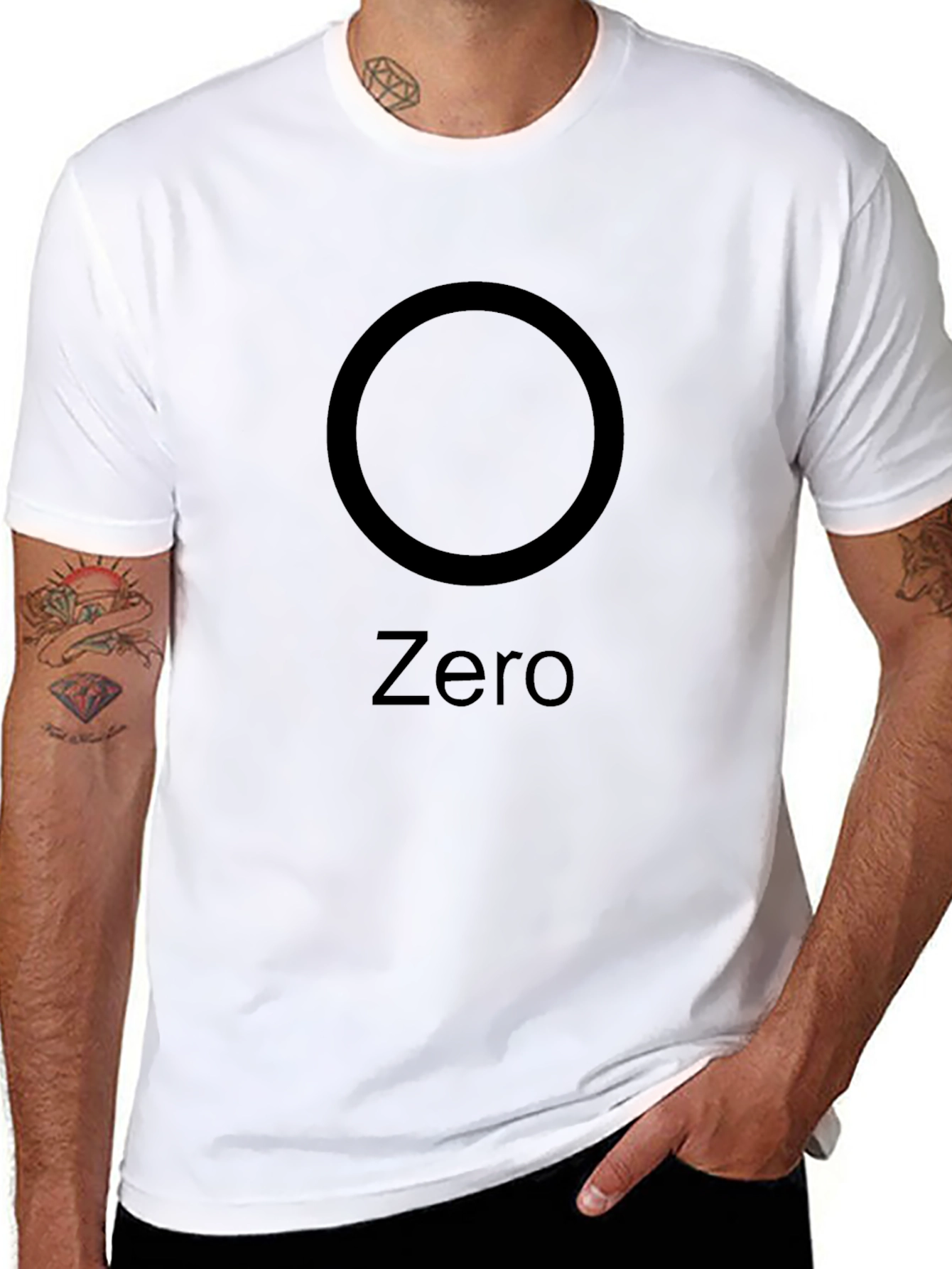 Minimalist Zero Graphic Black T-Shirt