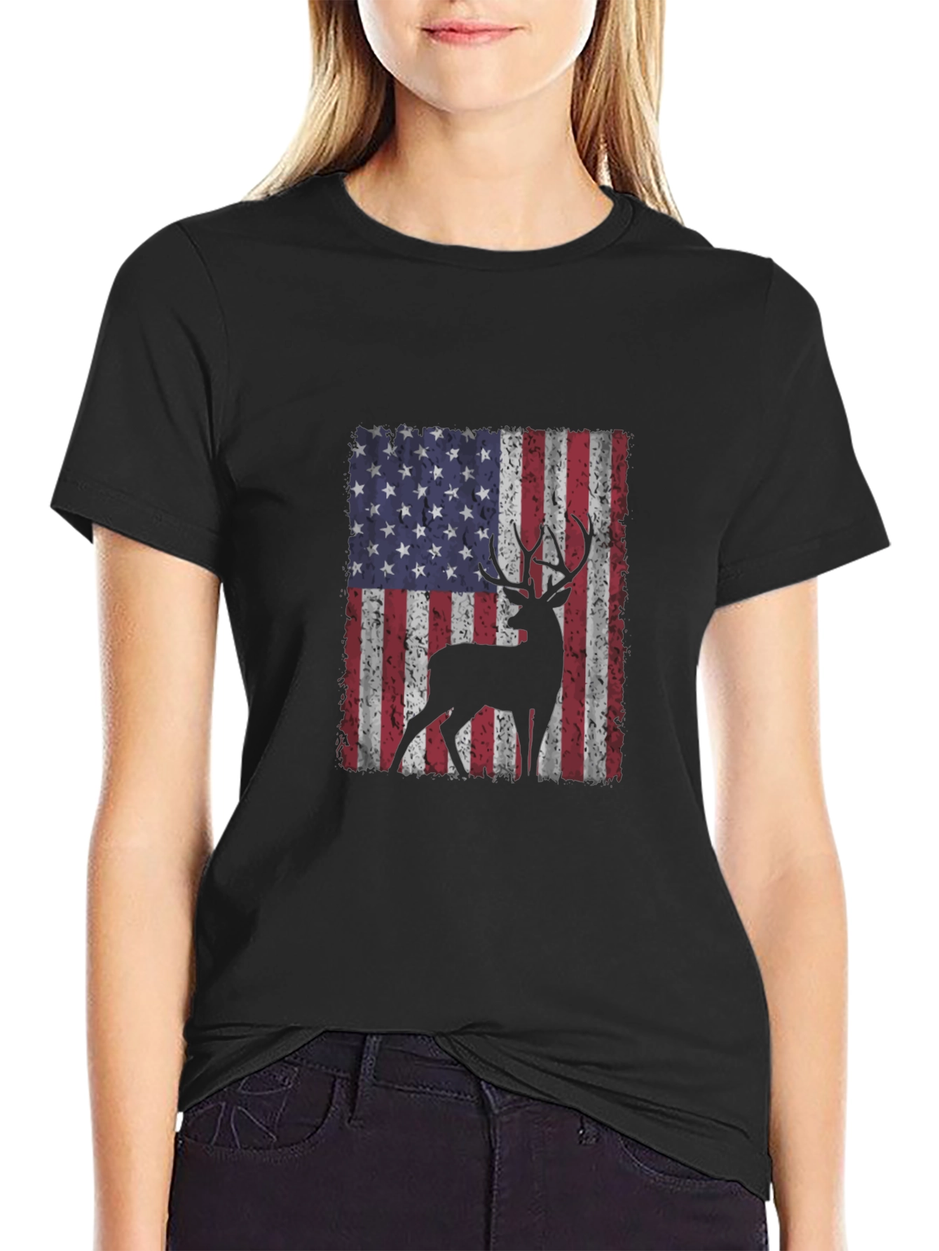 American Flag Deer T-Shirt