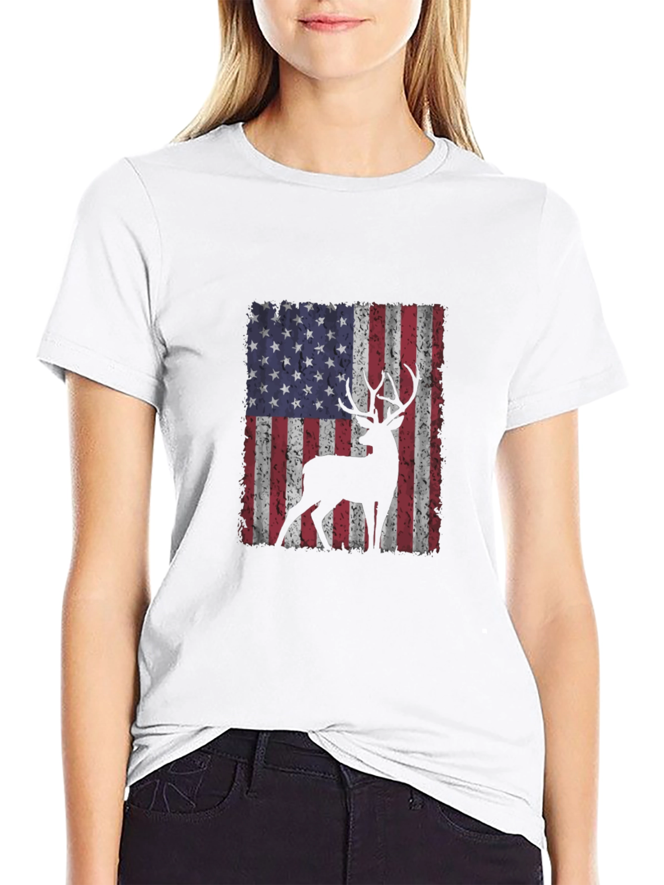 American Flag Deer T-Shirt