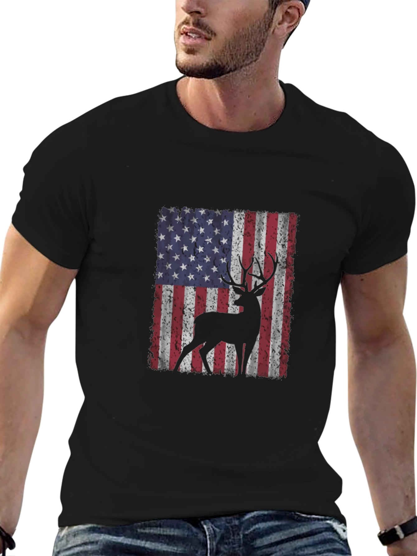 American Flag Deer T-Shirt