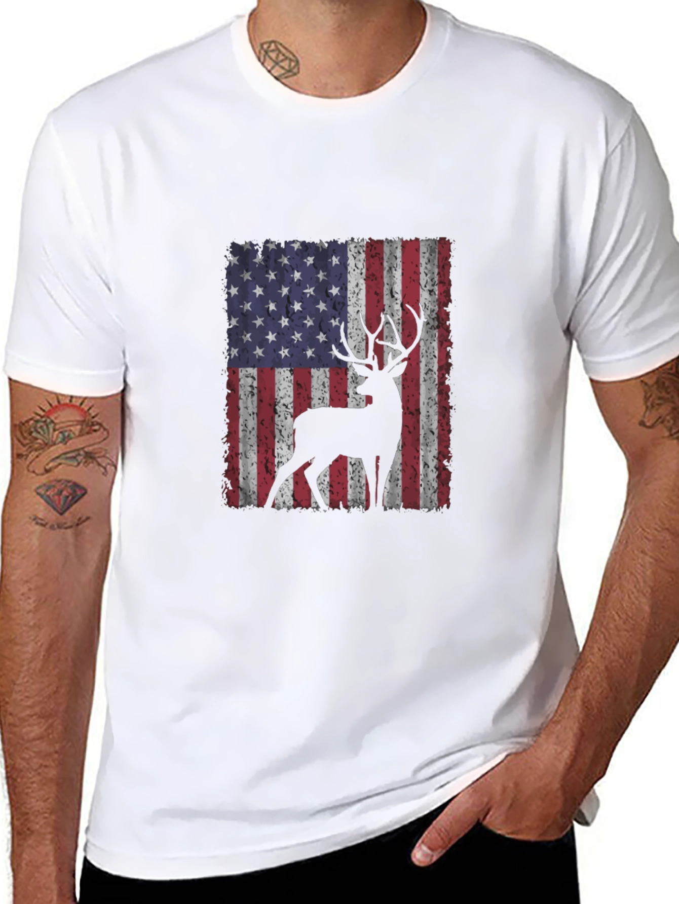 American Flag Deer T-Shirt