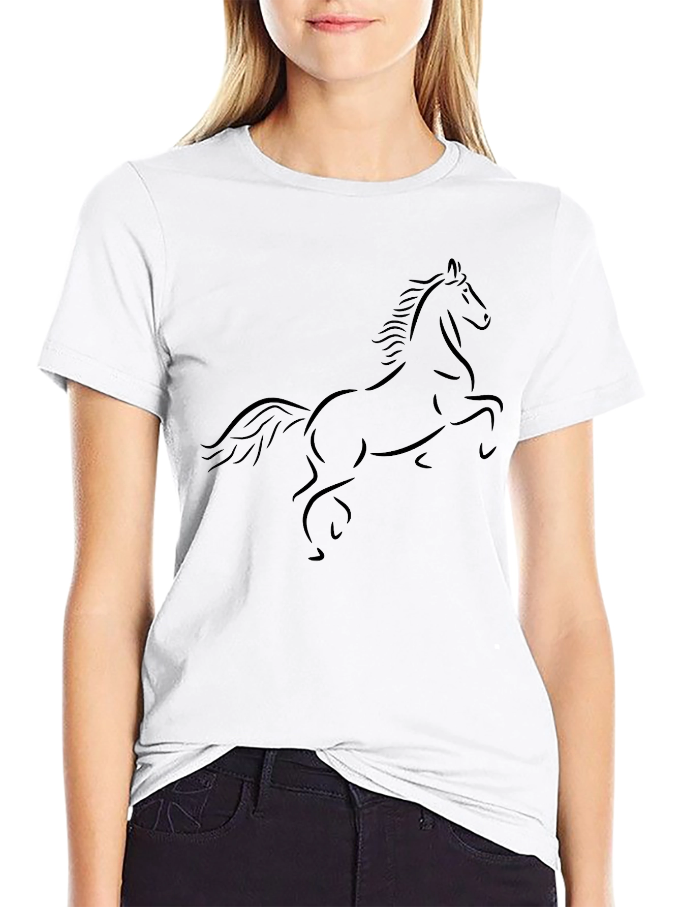 Black Horse Silhouette Graphic Tee