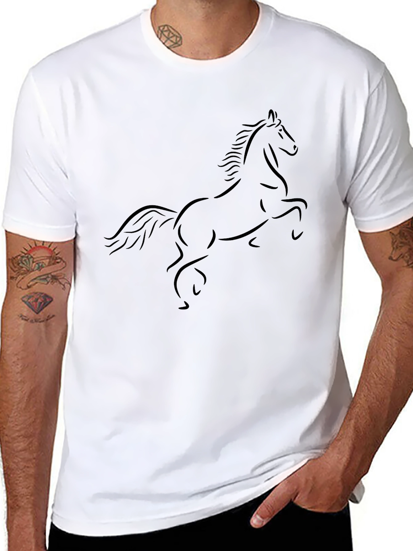 Black Horse Silhouette Graphic Tee