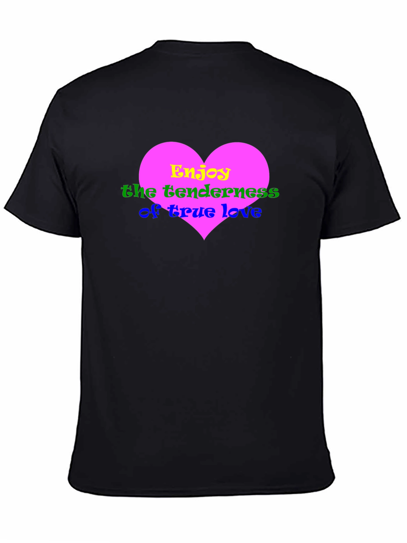 Heart Love Graphic Black T-Shirt
