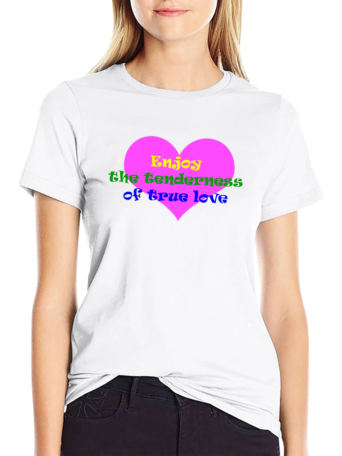 Heart Love Graphic Black T-Shirt