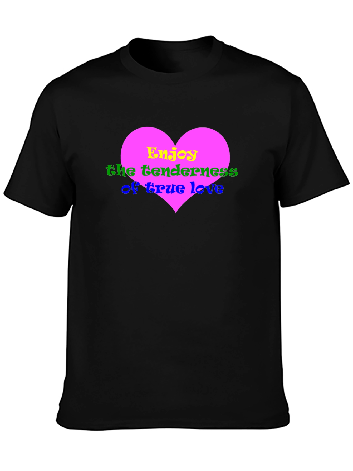 Heart Love Graphic Black T-Shirt