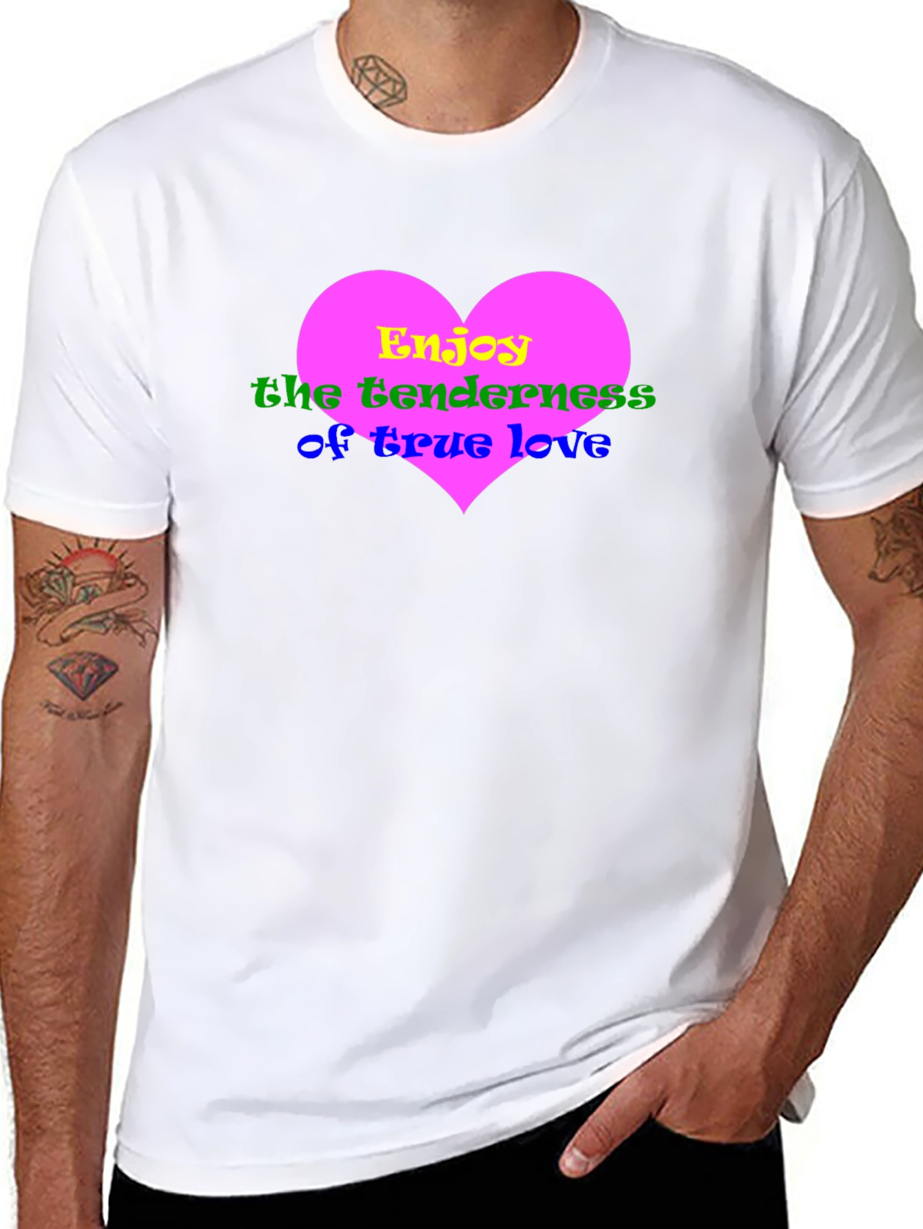 Heart Love Graphic Black T-Shirt
