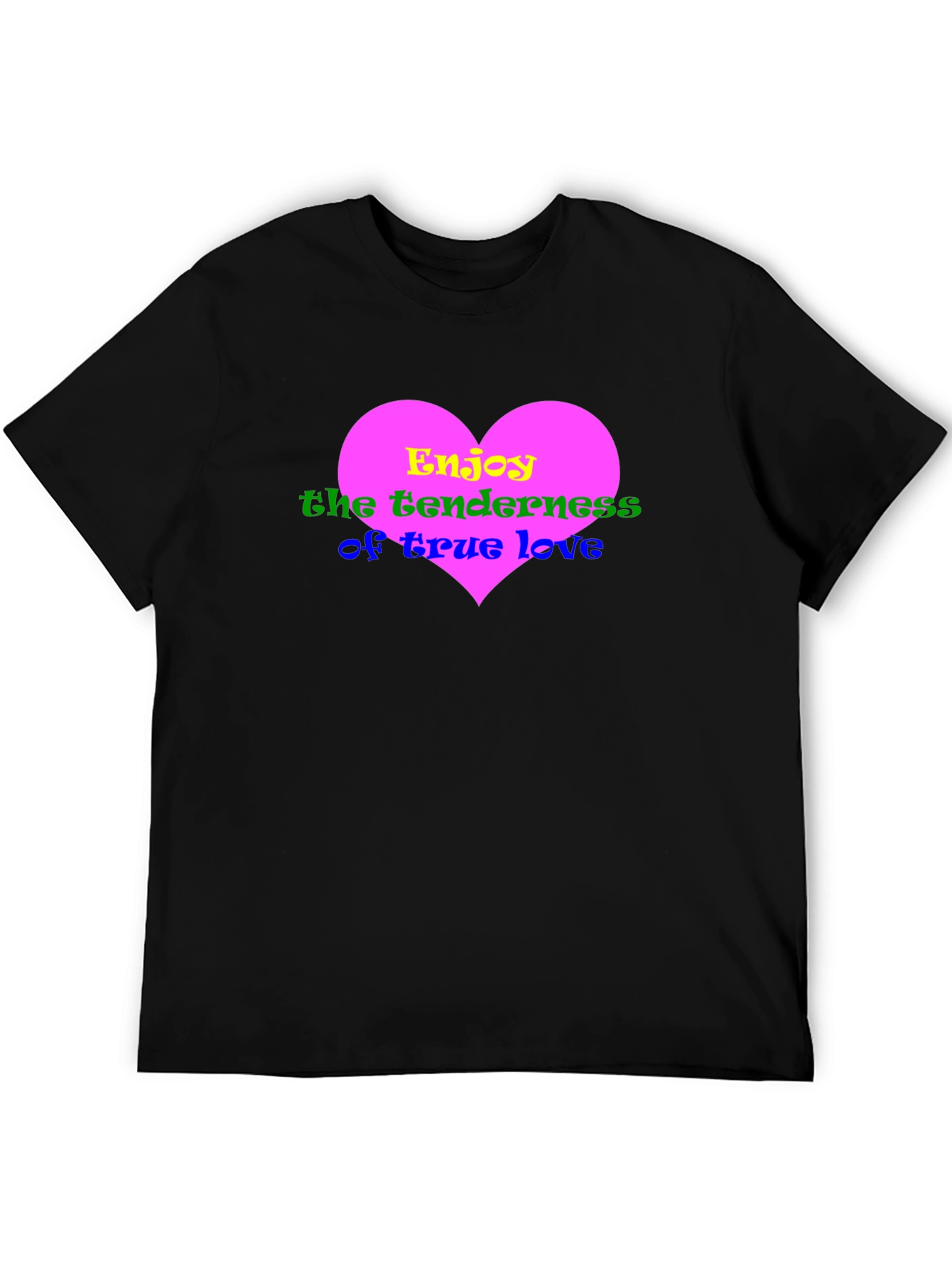 Heart Love Graphic Black T-Shirt
