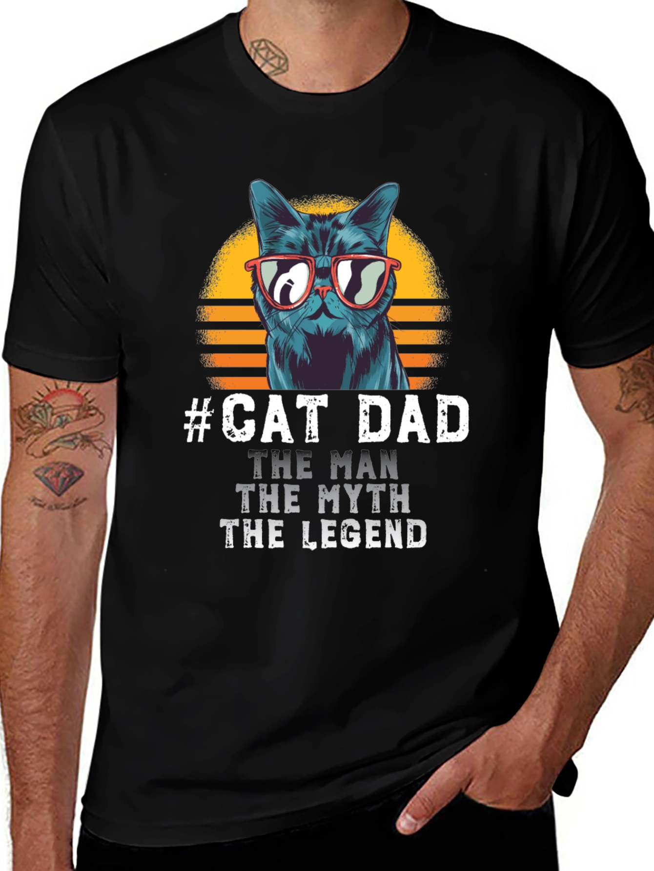 #Cat Dad Tee: Man Myth Legend Graphic T-Shirt
