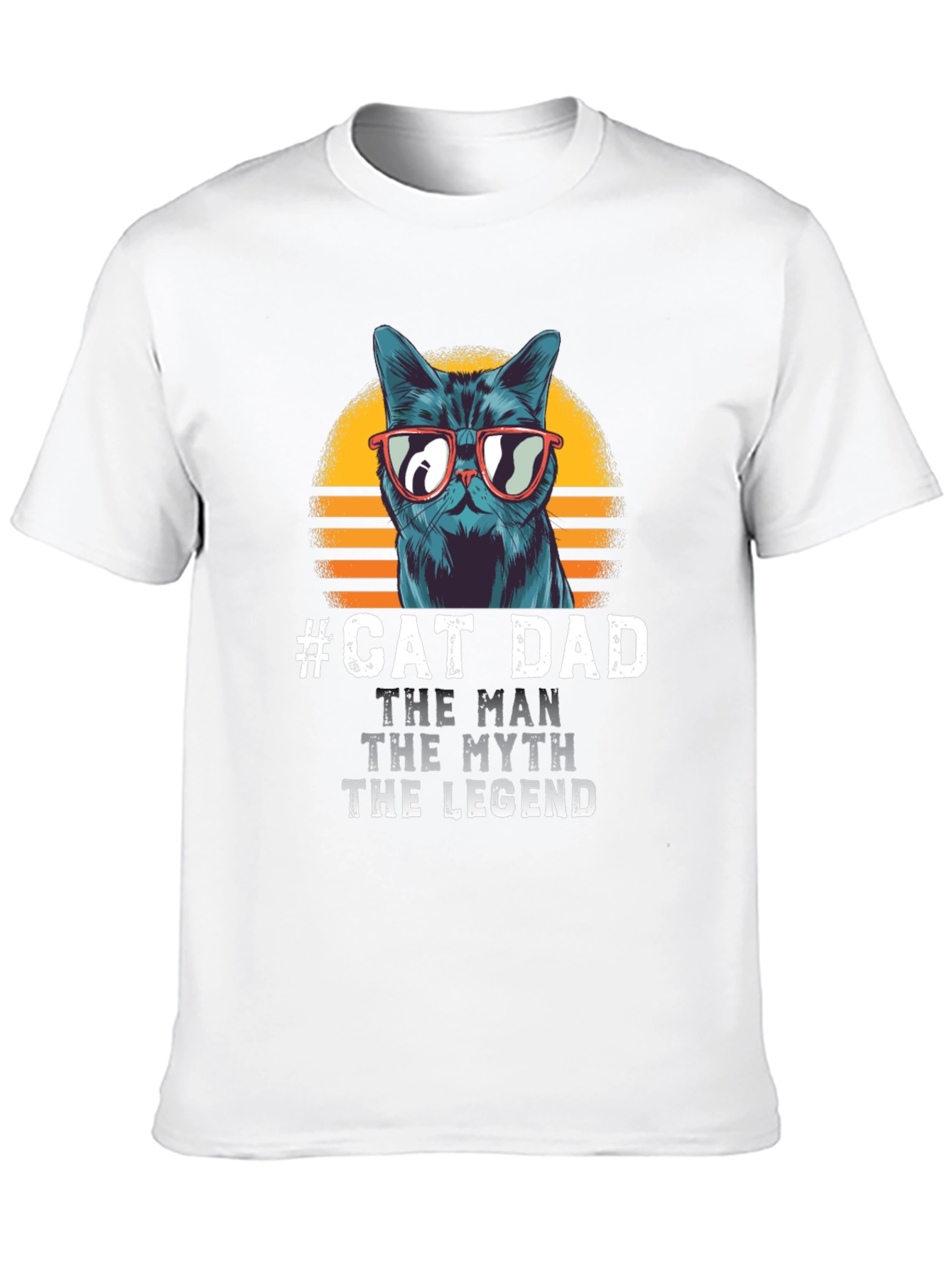 #Cat Dad Tee: Man Myth Legend Graphic T-Shirt