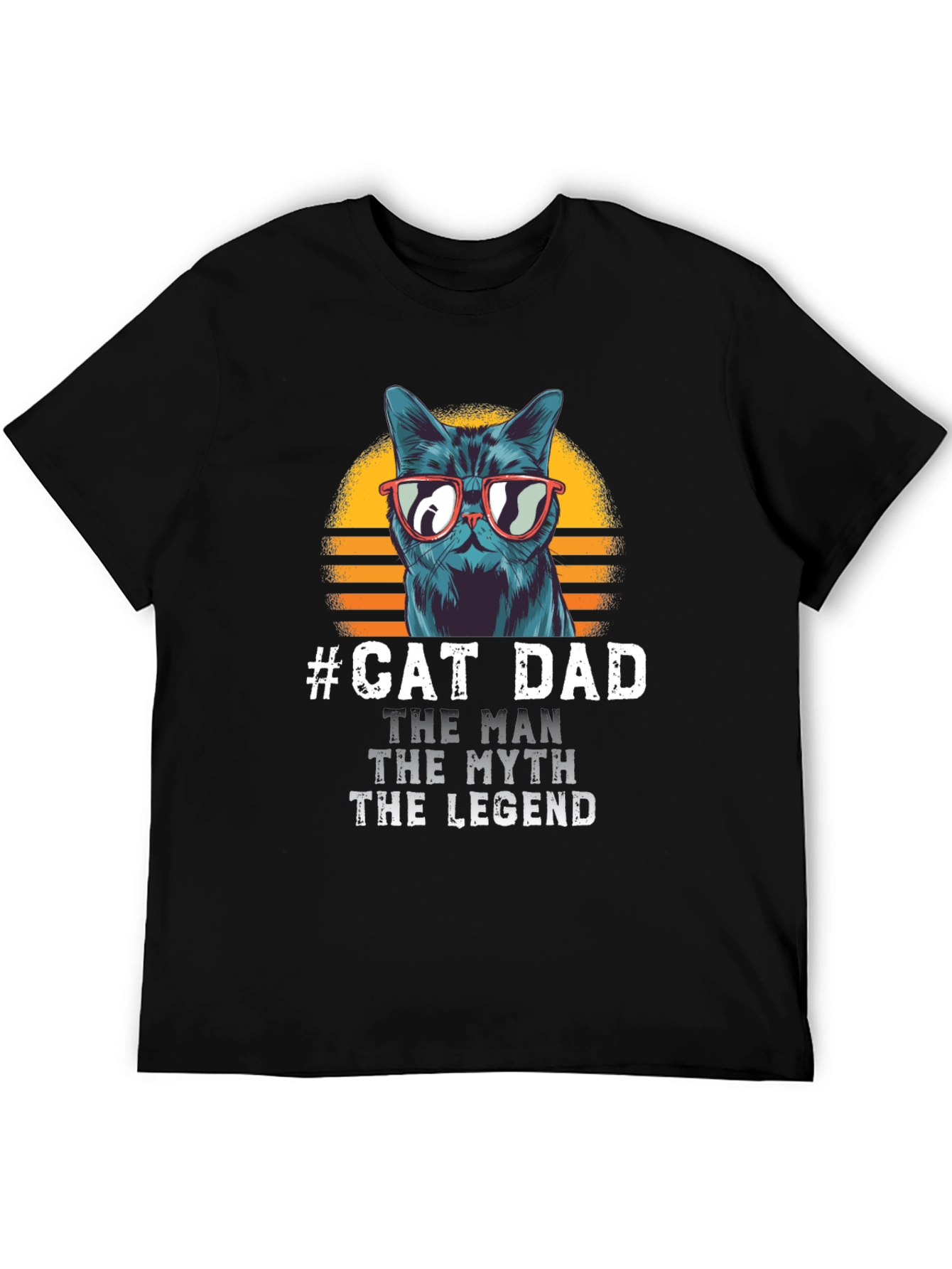#Cat Dad Tee: Man Myth Legend Graphic T-Shirt