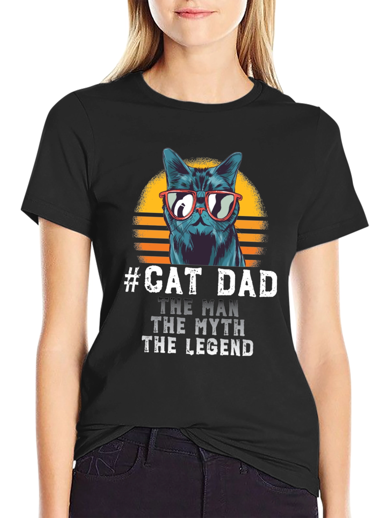 #Cat Dad Tee: Man Myth Legend Graphic T-Shirt