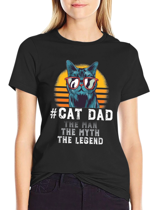 #Cat Dad Tee: Man Myth Legend Graphic T-Shirt