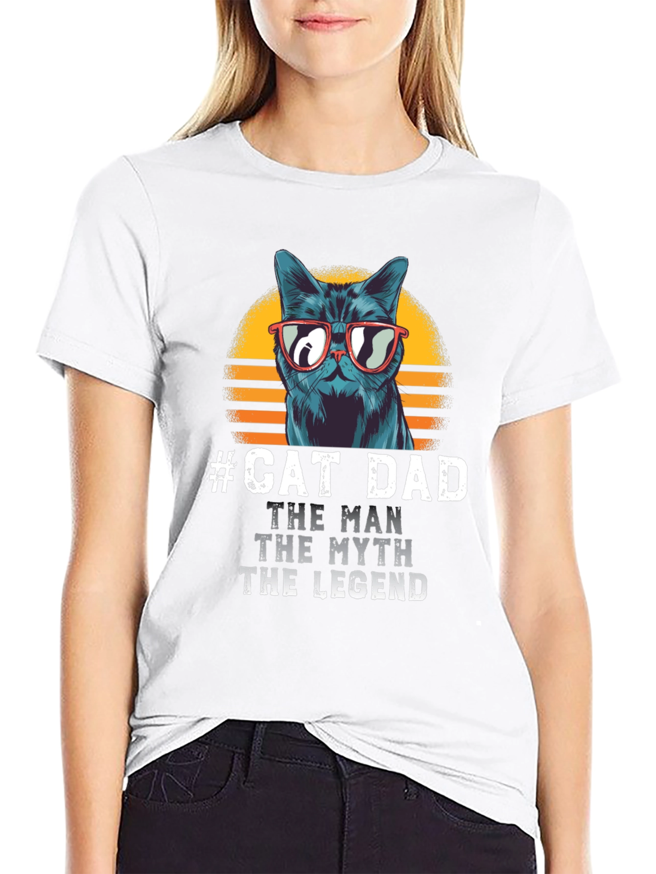 #Cat Dad Tee: Man Myth Legend Graphic T-Shirt