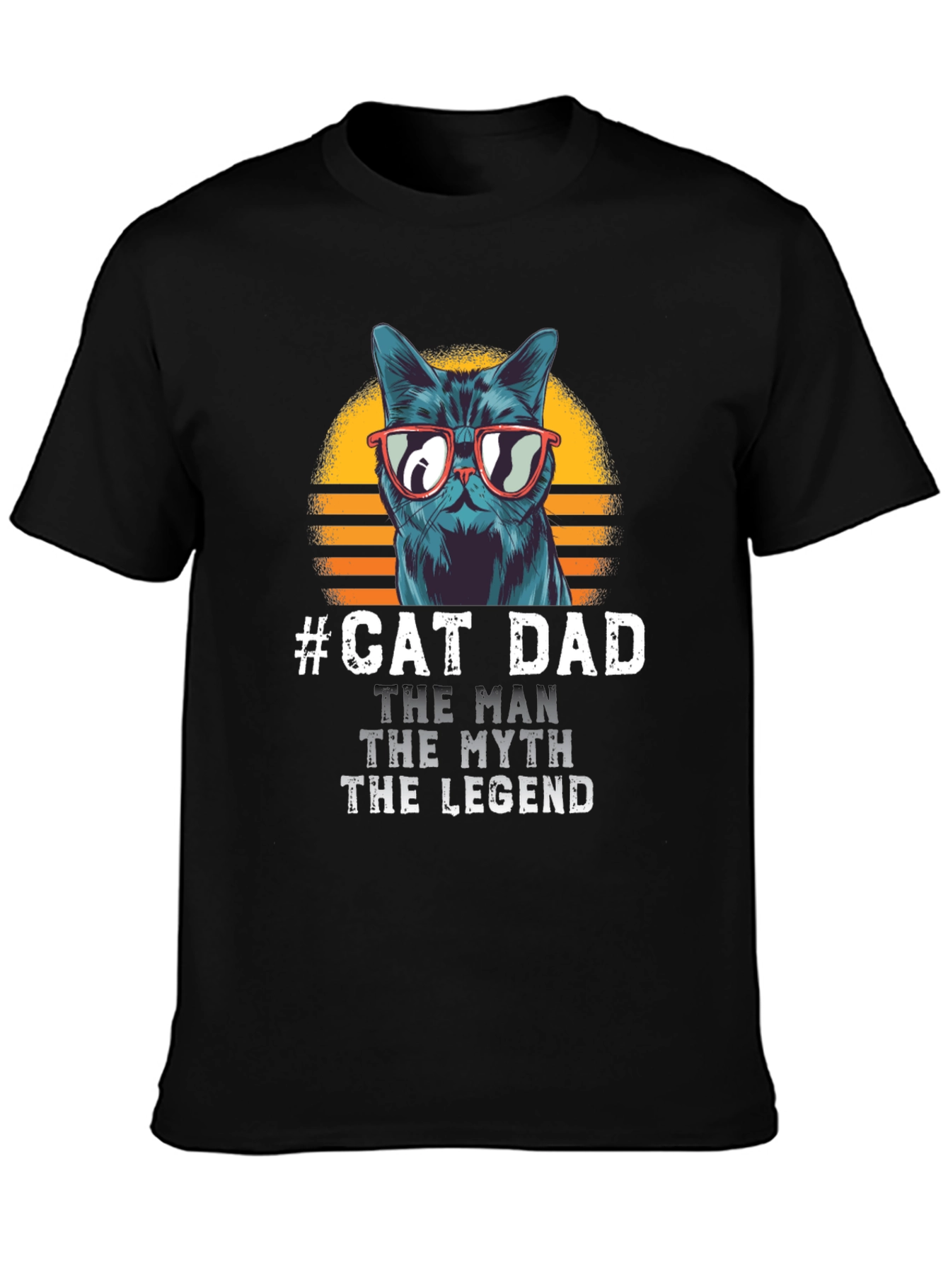 #Cat Dad Tee: Man Myth Legend Graphic T-Shirt