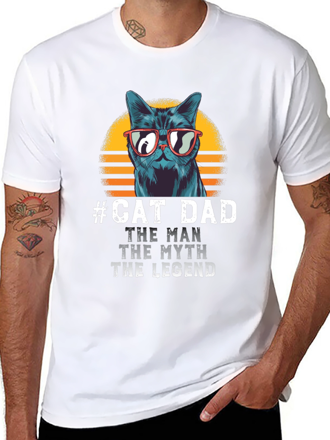 #Cat Dad Tee: Man Myth Legend Graphic T-Shirt