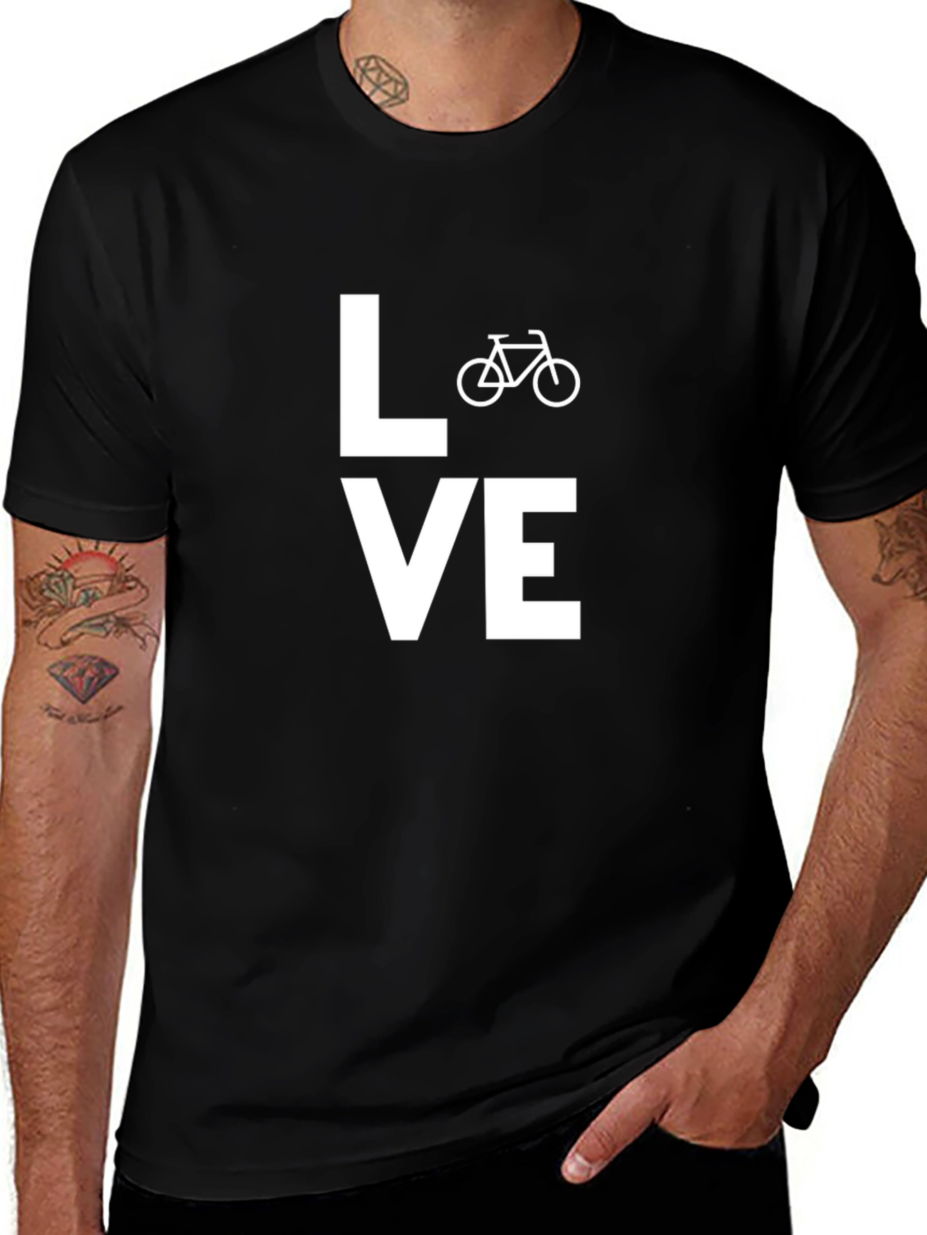Love Biking Tee - Black Casual T-Shirt