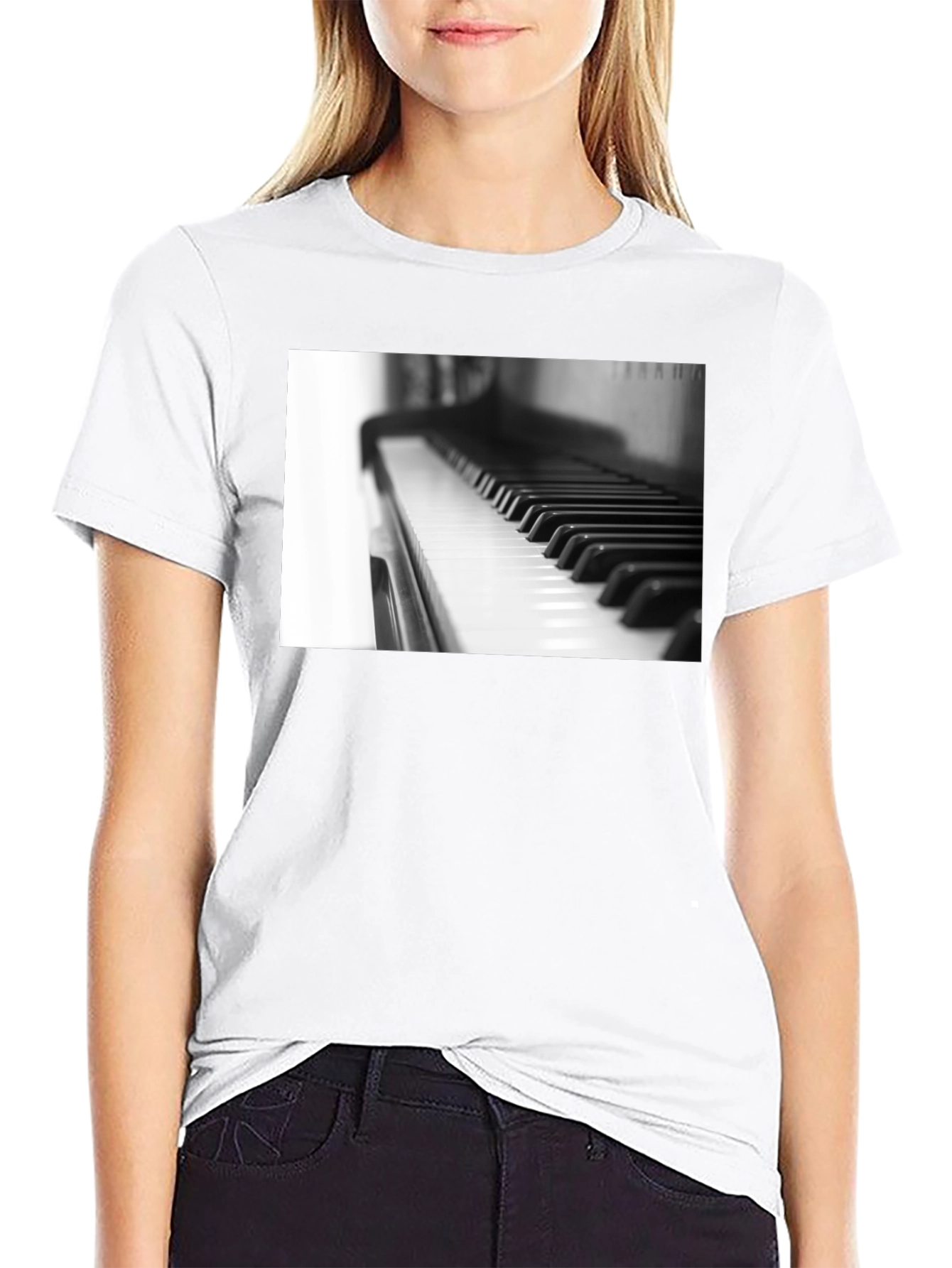 Piano Keys Graphic Tee - Musical Black T-Shirt