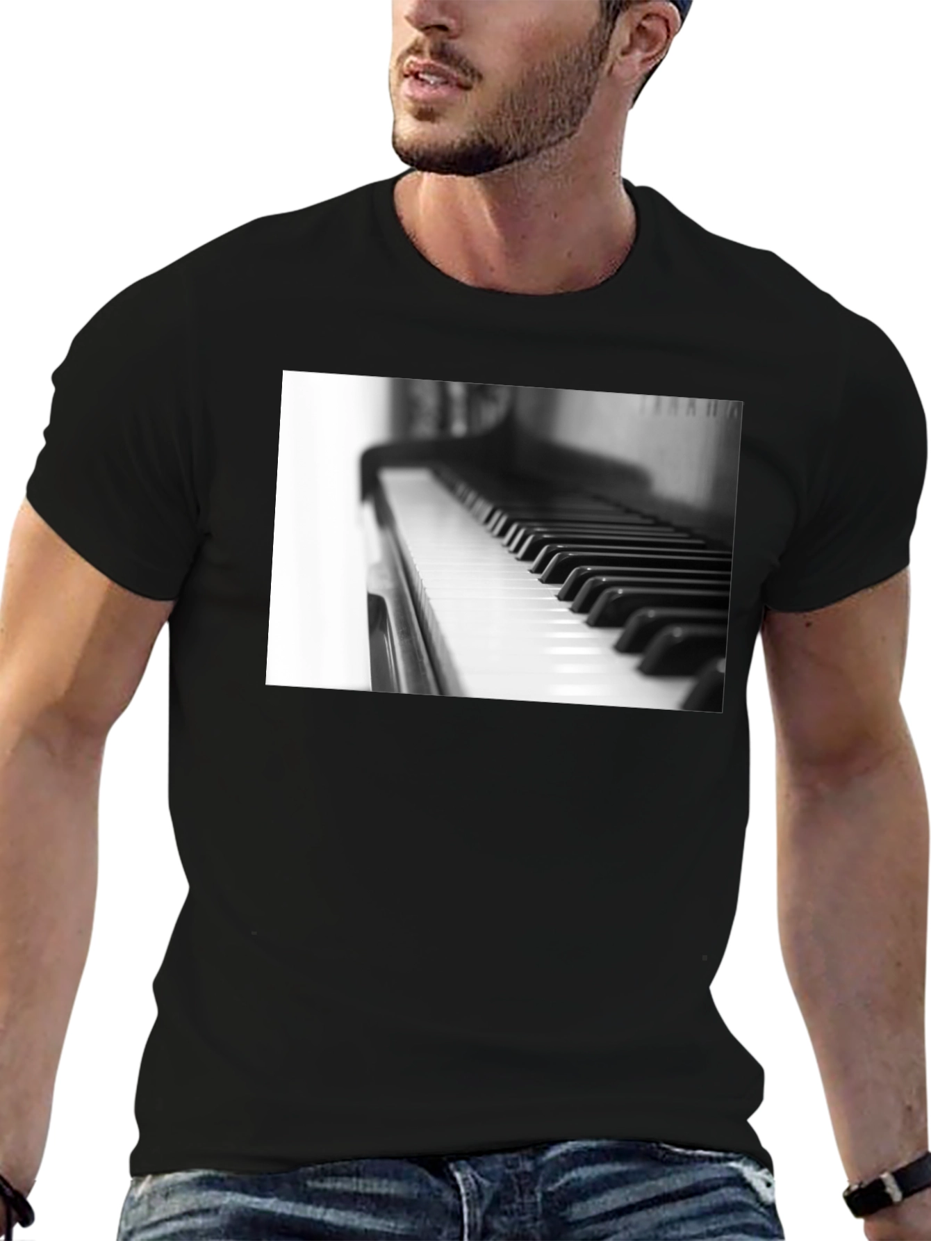 Piano Keys Graphic Tee - Musical Black T-Shirt