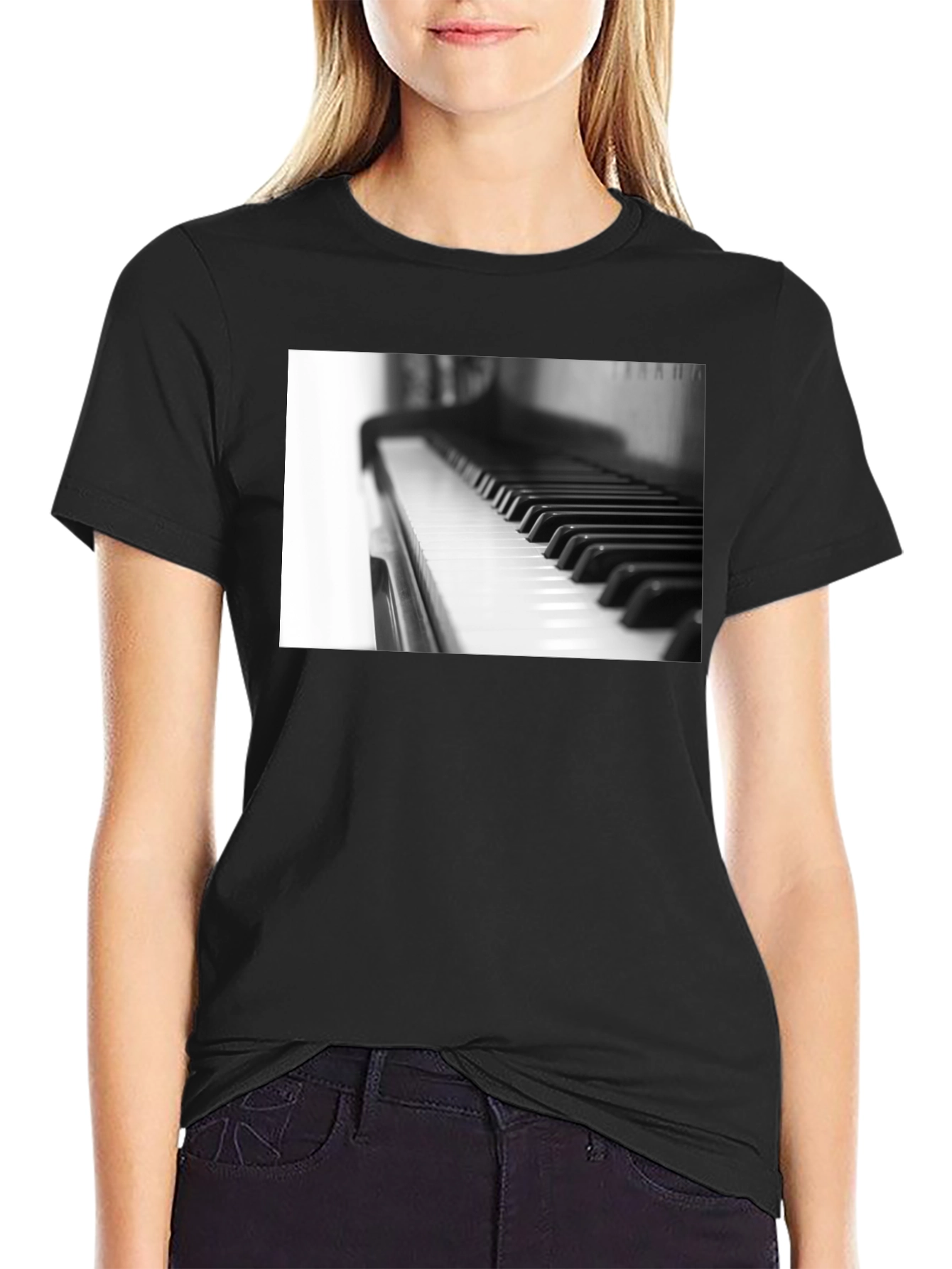 Piano Keys Graphic Tee - Musical Black T-Shirt