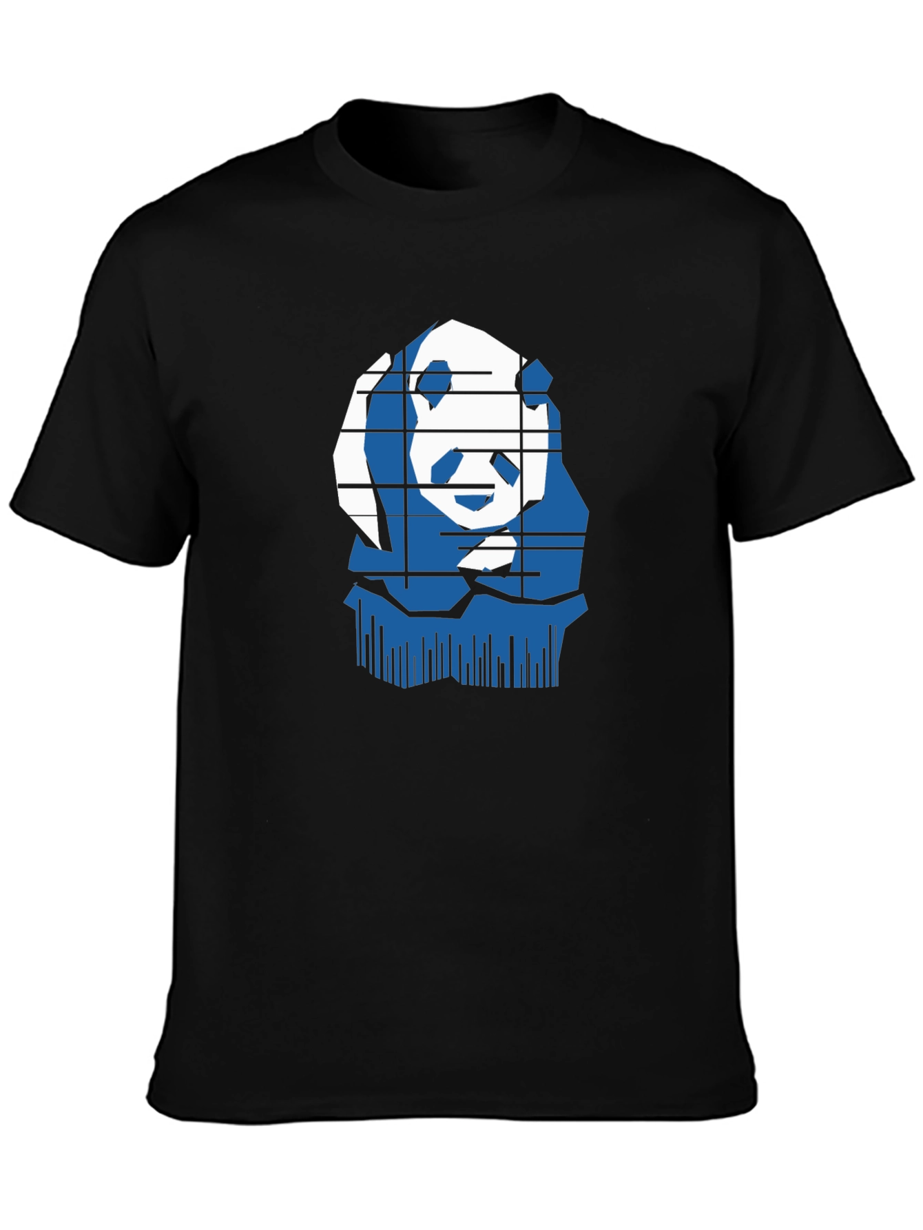 Stylish Panda Graphic Tee - Black