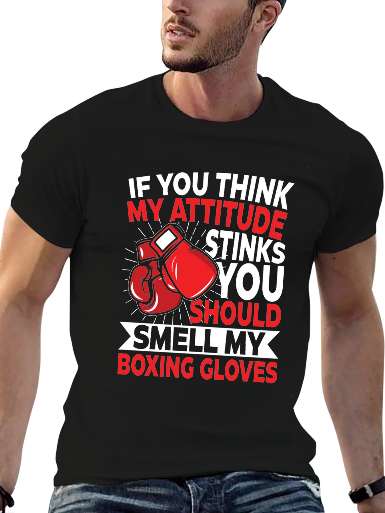 Attitude Stinks Boxing Gloves Graphic Tee