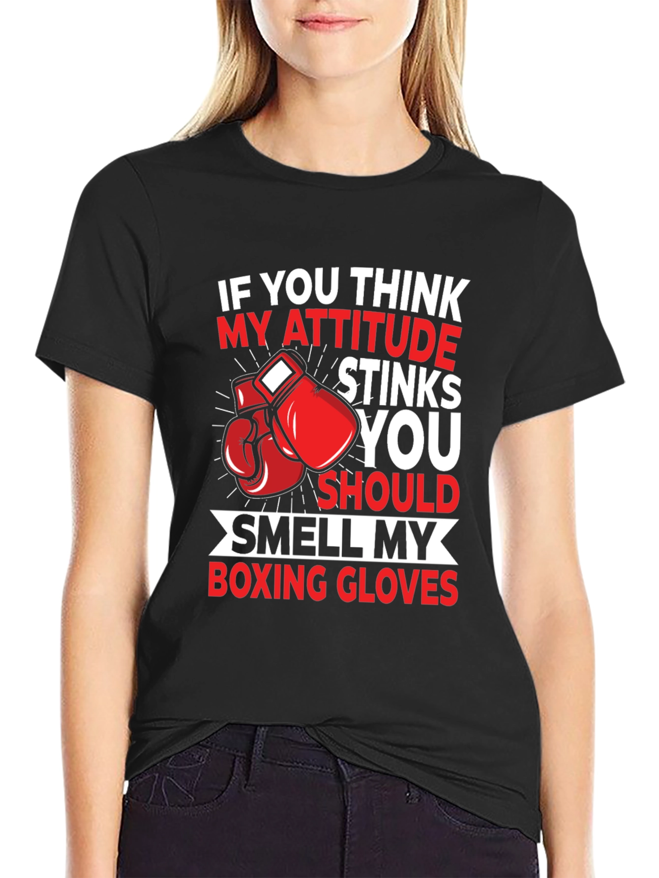 Attitude Stinks Boxing Gloves Graphic Tee