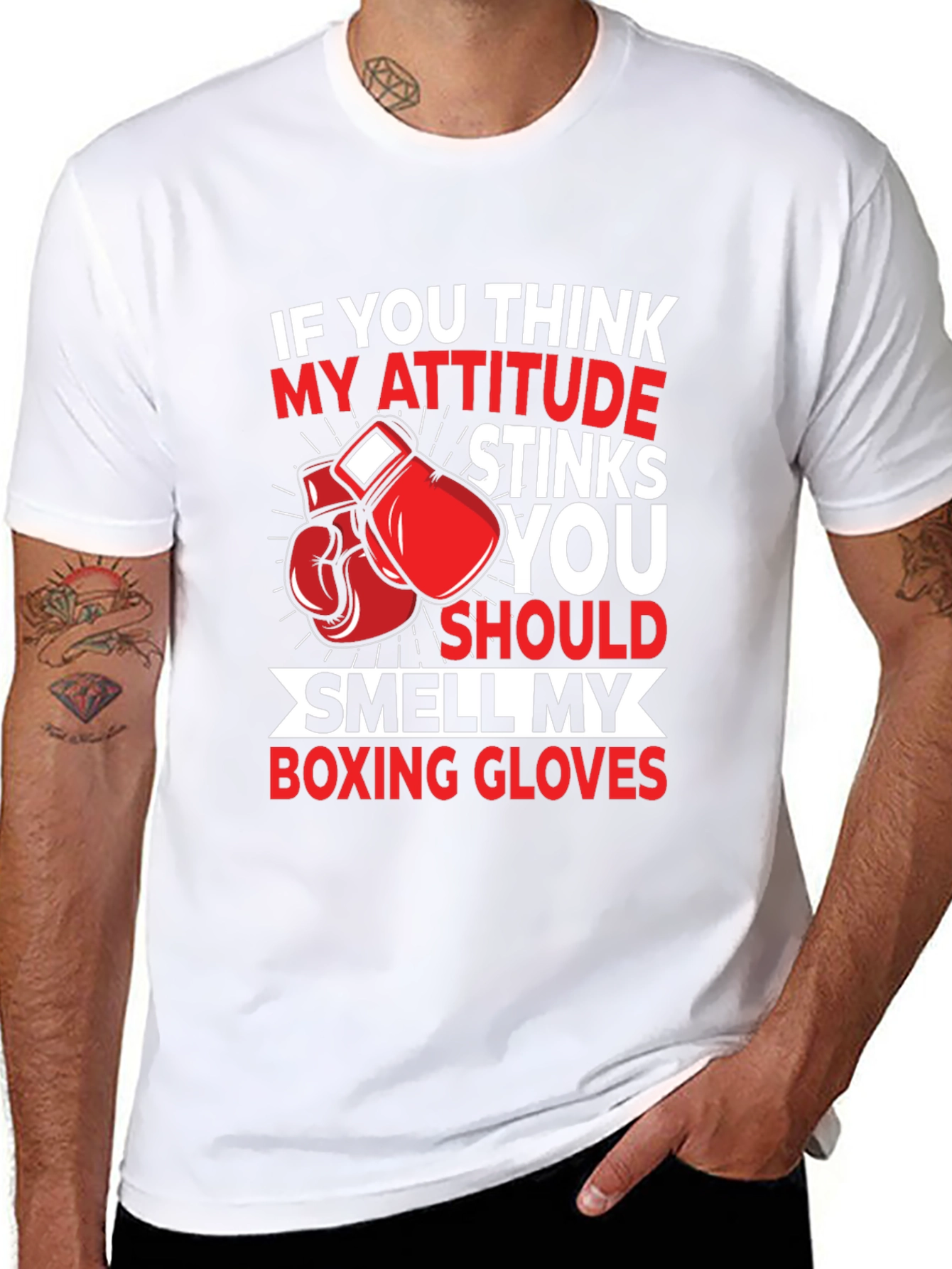 Attitude Stinks Boxing Gloves Graphic Tee