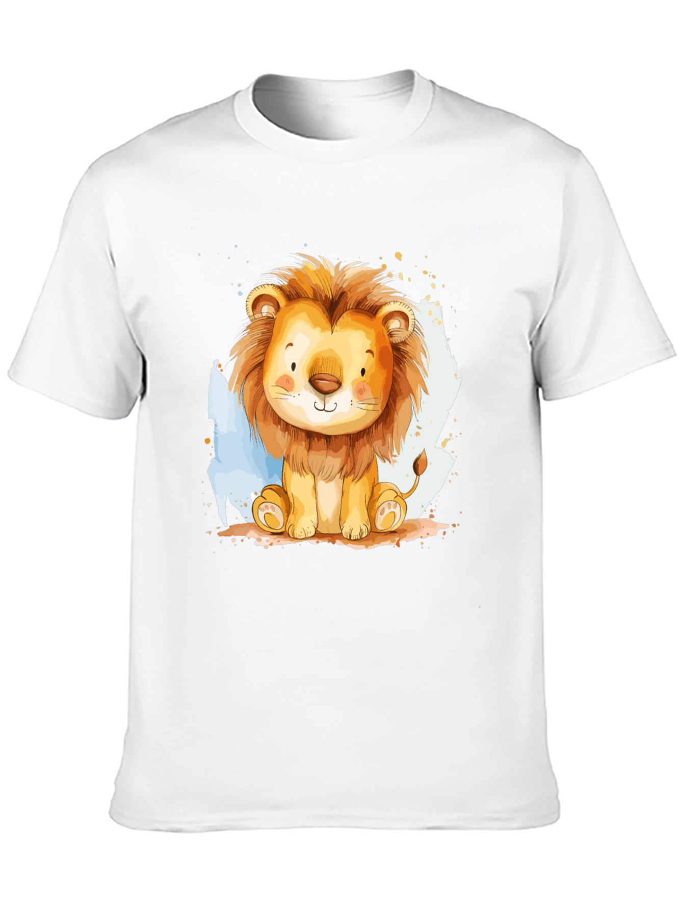 Cute Lion Graphic Tee - Black Cotton T-Shirt